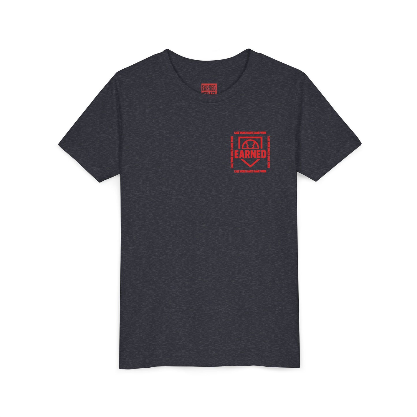 CAGE WORK MAKES GAME WORK Youth Tee (Red Font)