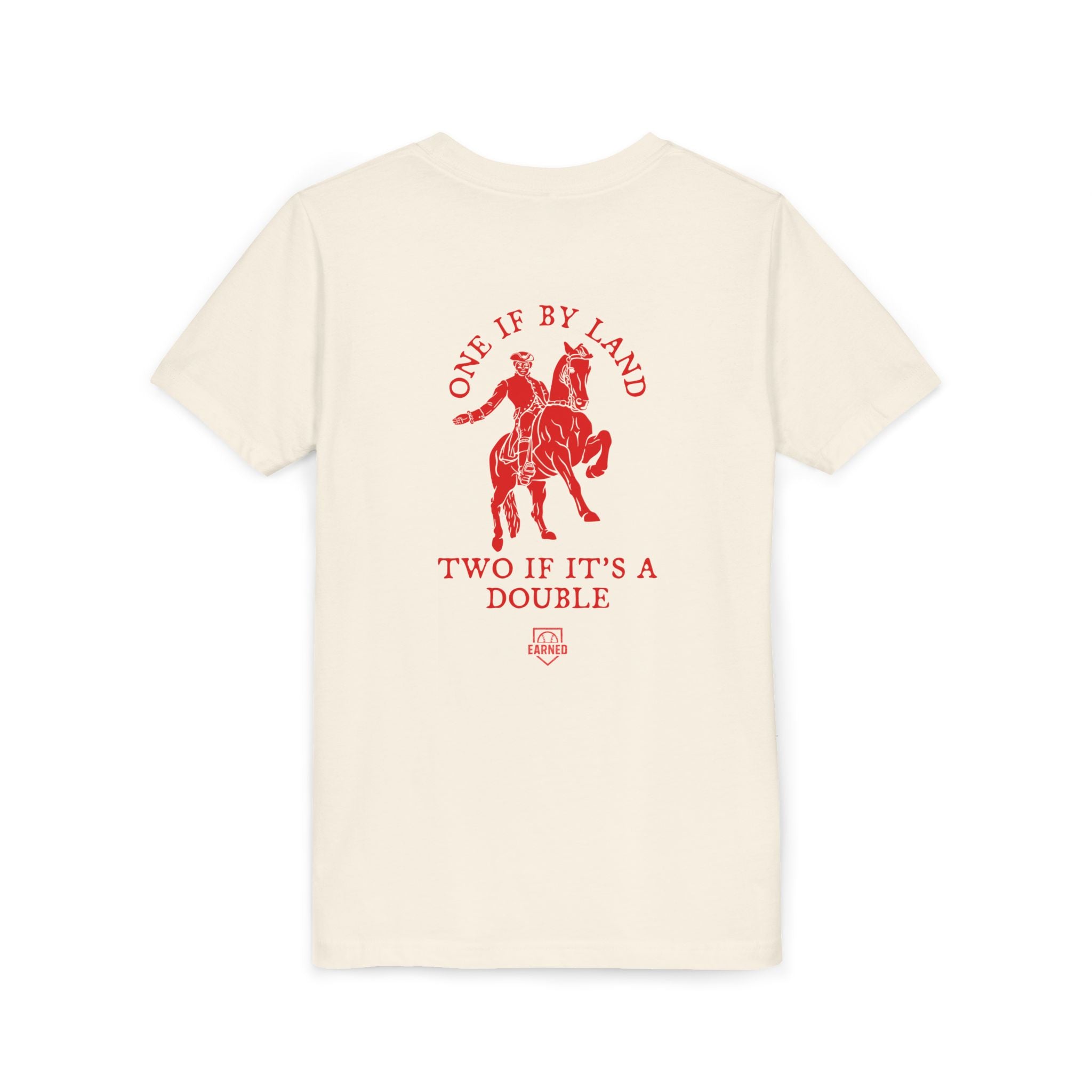 ONE IF BY LAND, TWO IF IT'S A DOUBLE Youth Tee (Paul Revere Red)