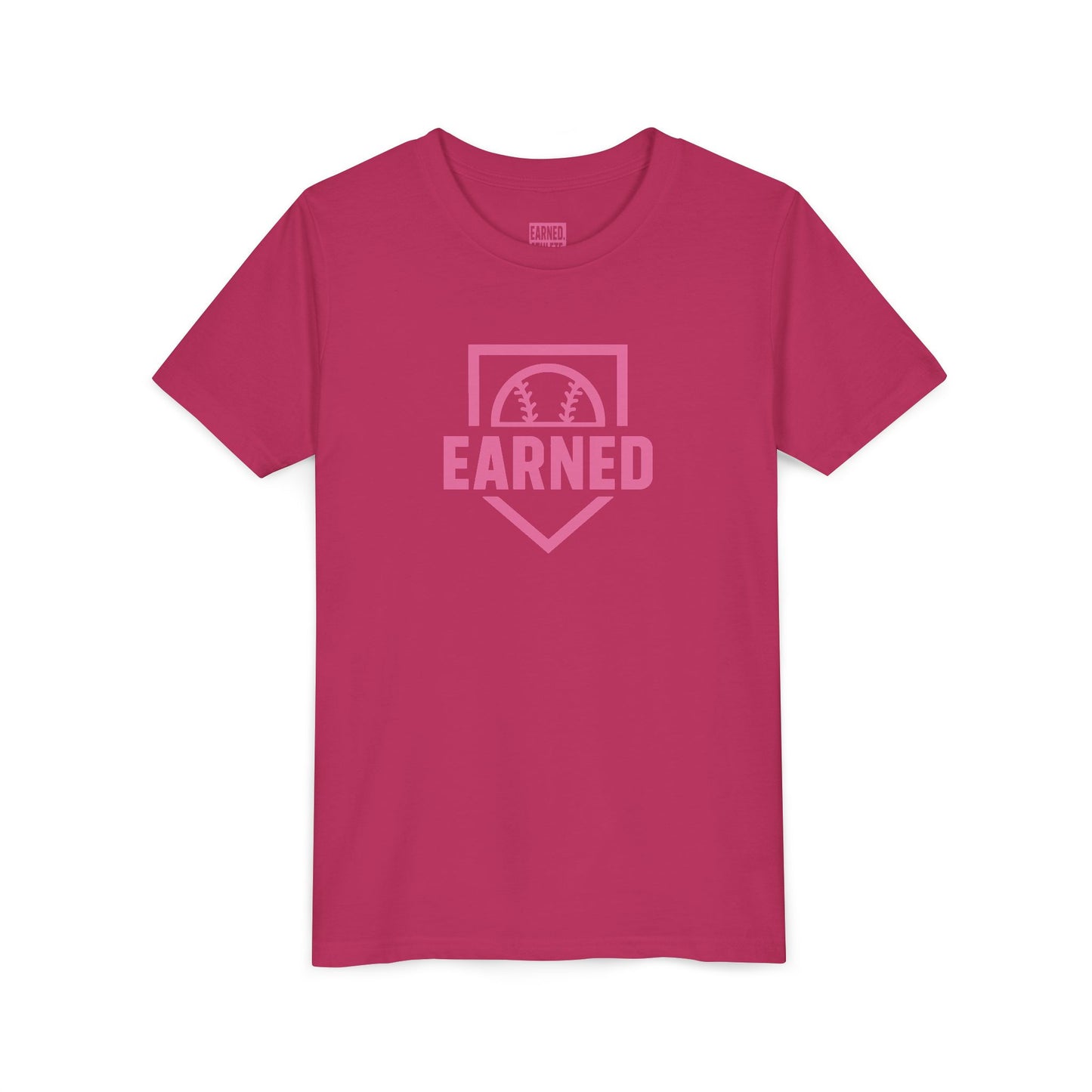 EARNED Logo Youth Tee (Hot Pink)