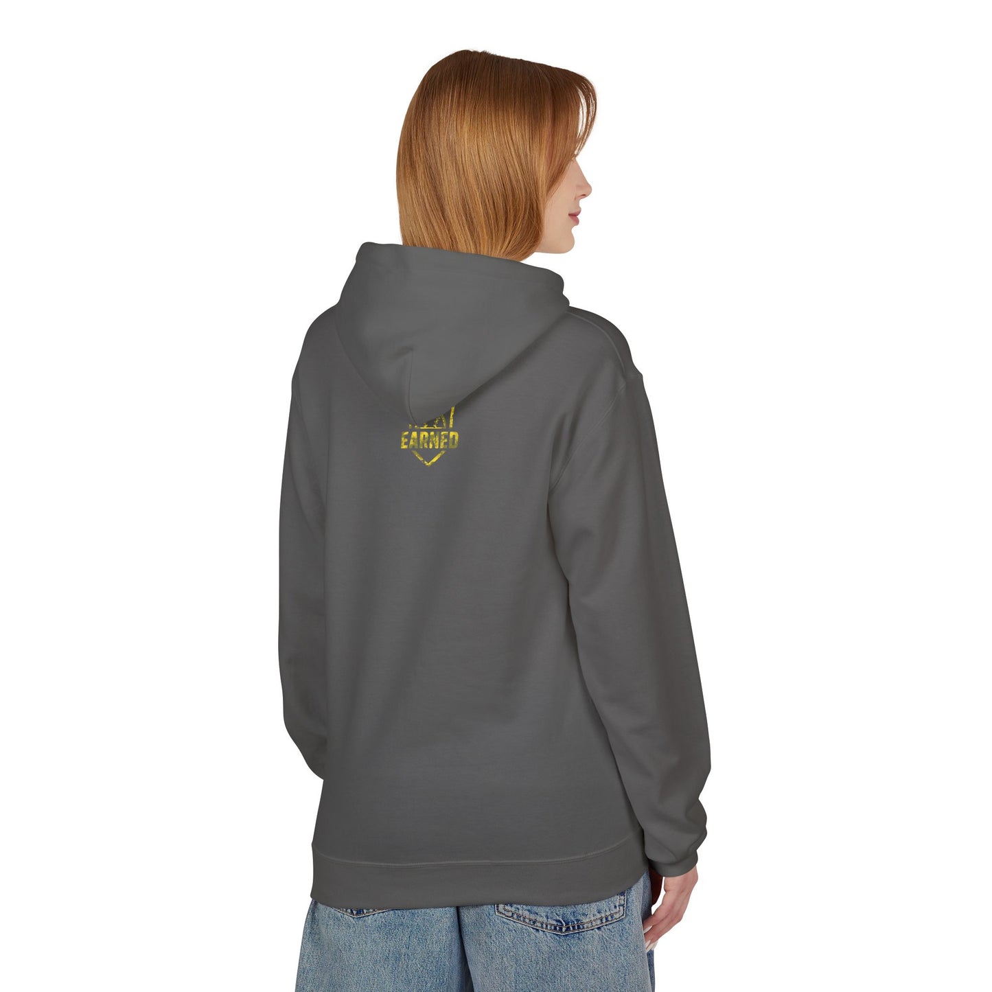 SHOWING UP ADDS UP Adult Hoodie (Yellow Camo Logo)