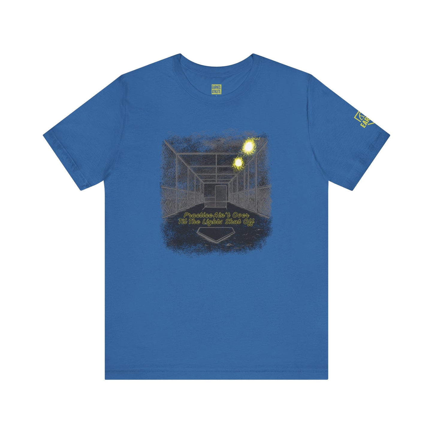 PRACTICE AIN'T OVER TILL THE LIGHTS SHUT OFF Tee (Dark)