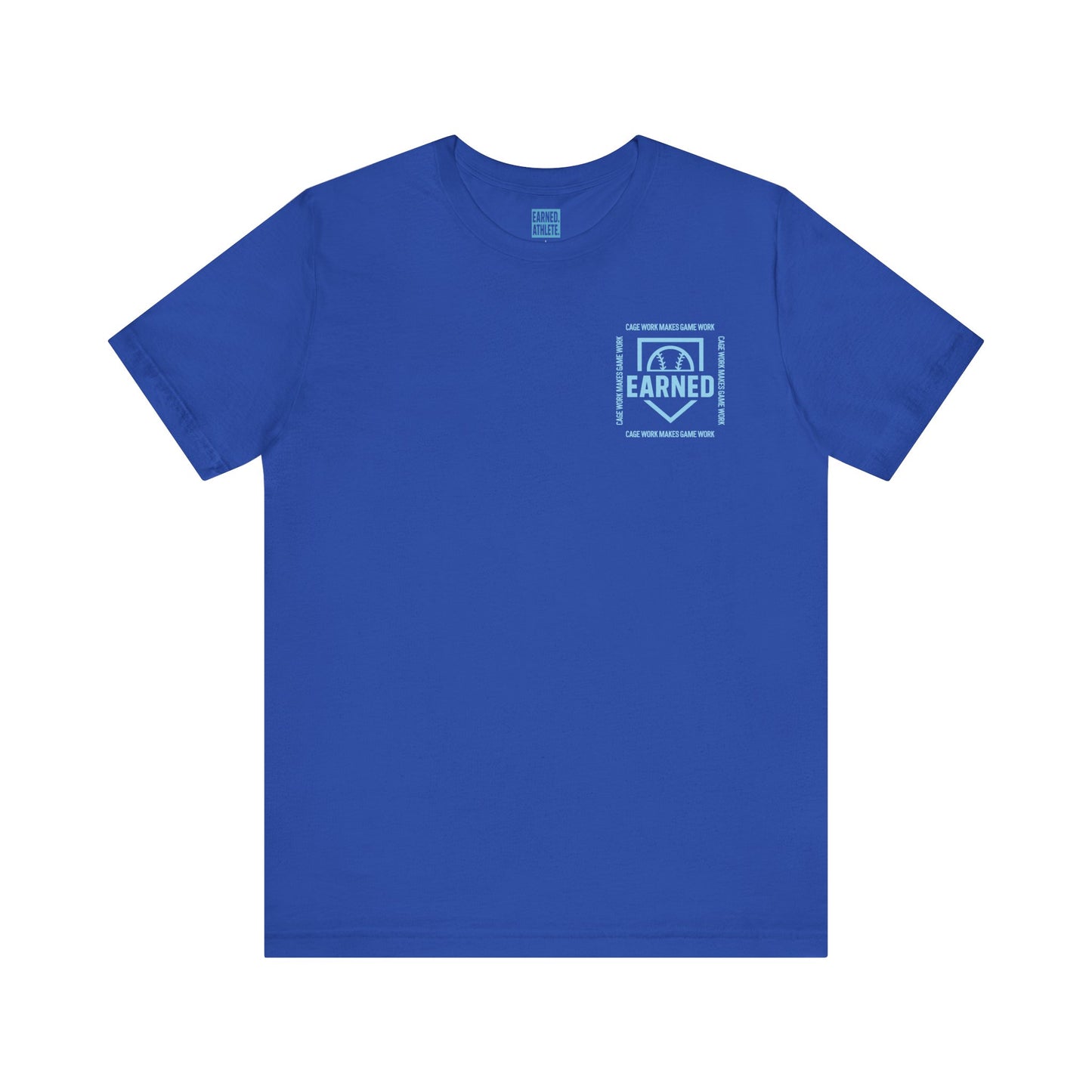 CAGE WORK MAKES GAME WORK Tee (Blue Font)