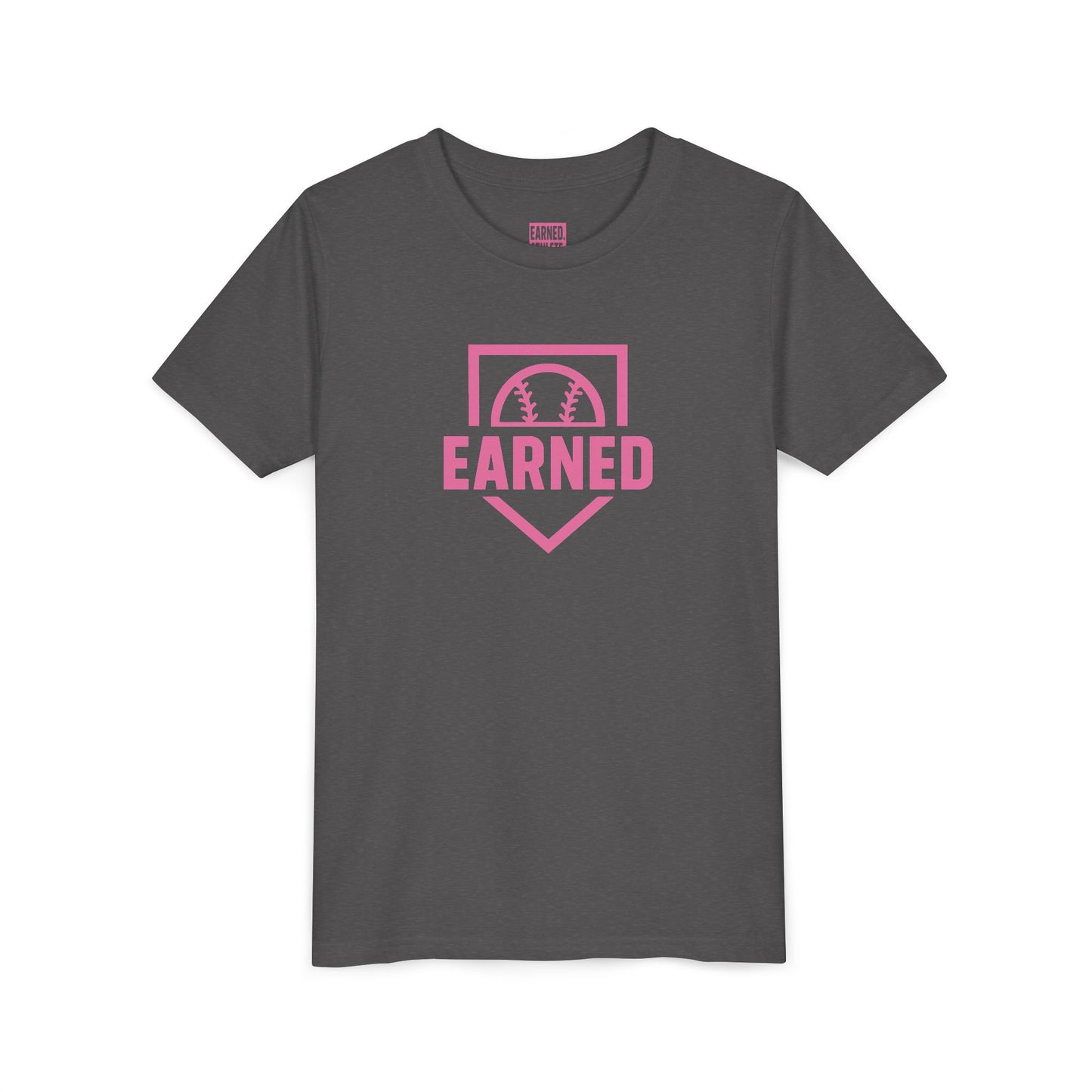 EARNED Logo Youth Tee (Hot Pink)