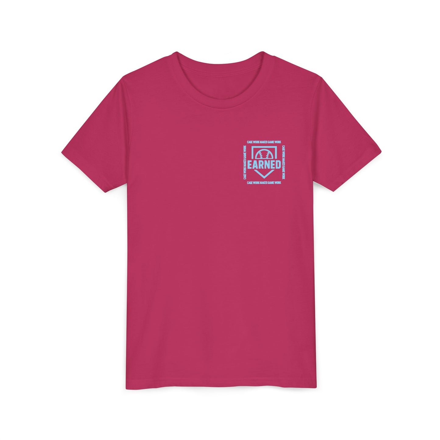 CAGE WORK MAKES GAME WORK Youth Tee (Blue Font)