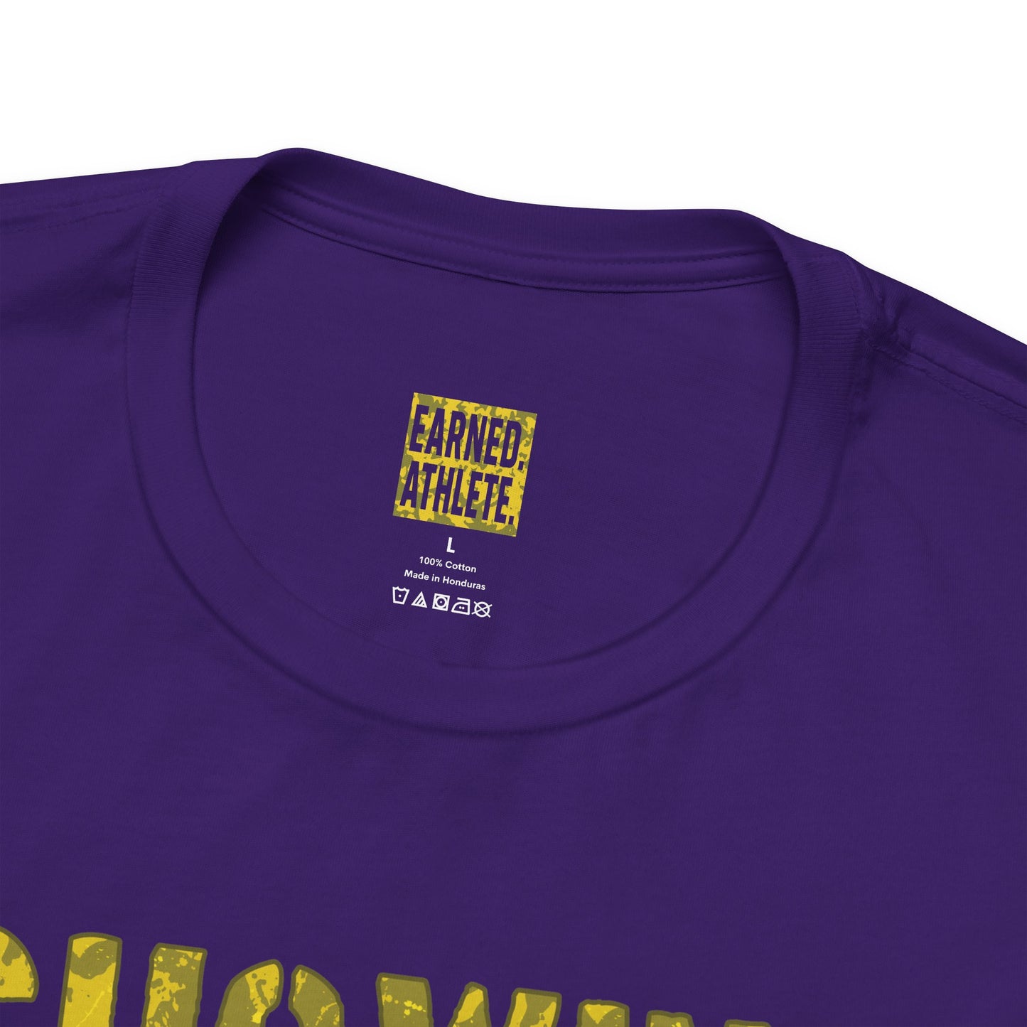 SHOWING UP ADDS UP Tee (Yellow Camo Font)
