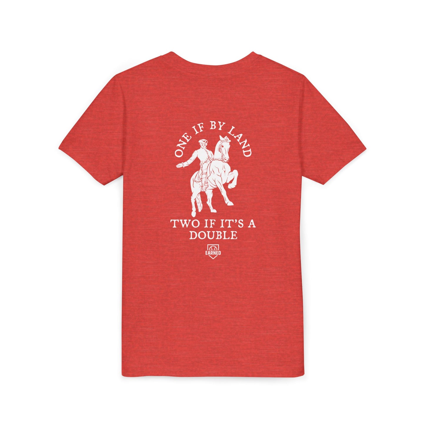 ONE IF BY LAND, TWO IF IT'S A DOUBLE Youth Tee (Paul Revere White)