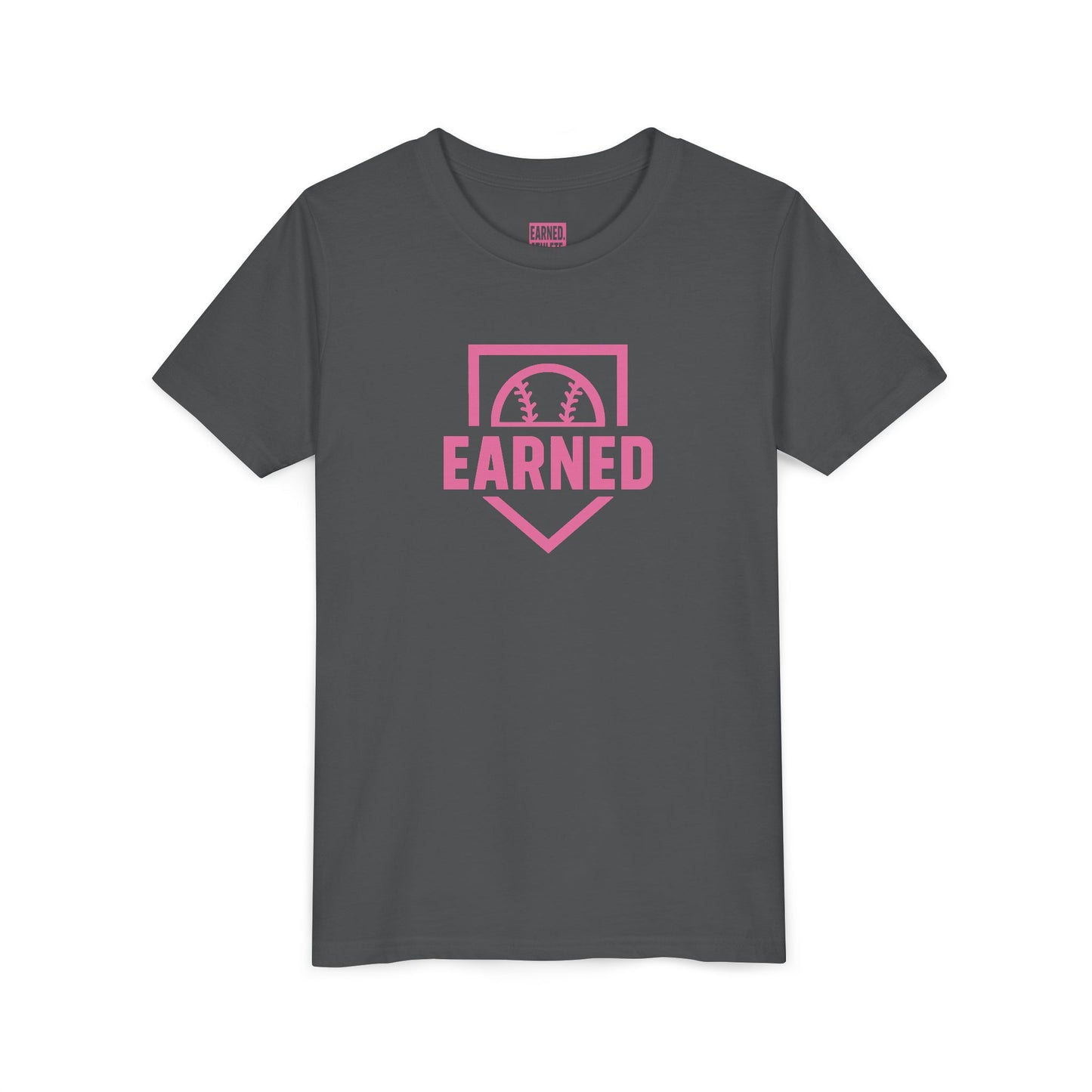 EARNED Logo Youth Tee (Hot Pink)