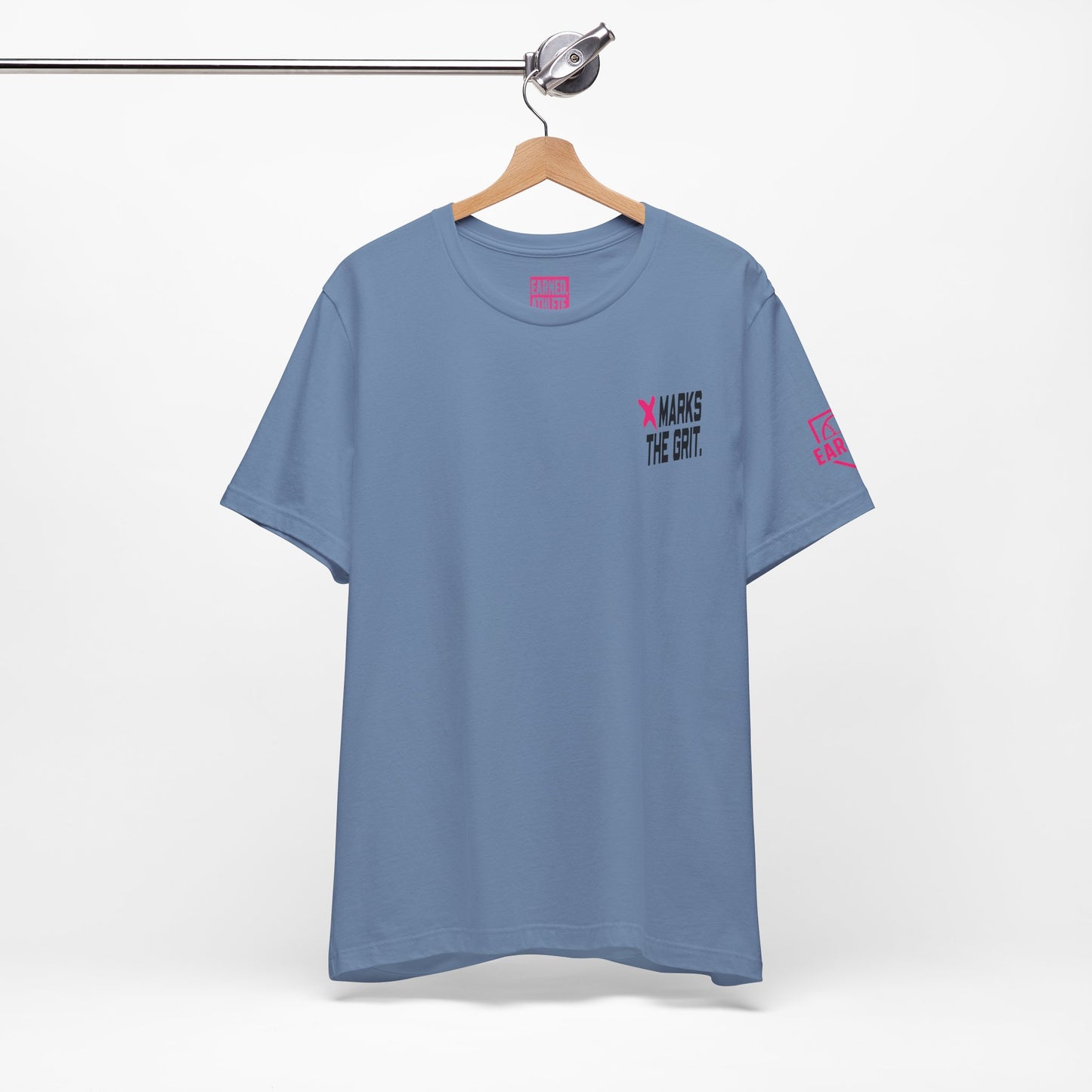 X MARKS THE GRIT Tee (Pink X, Black Font)