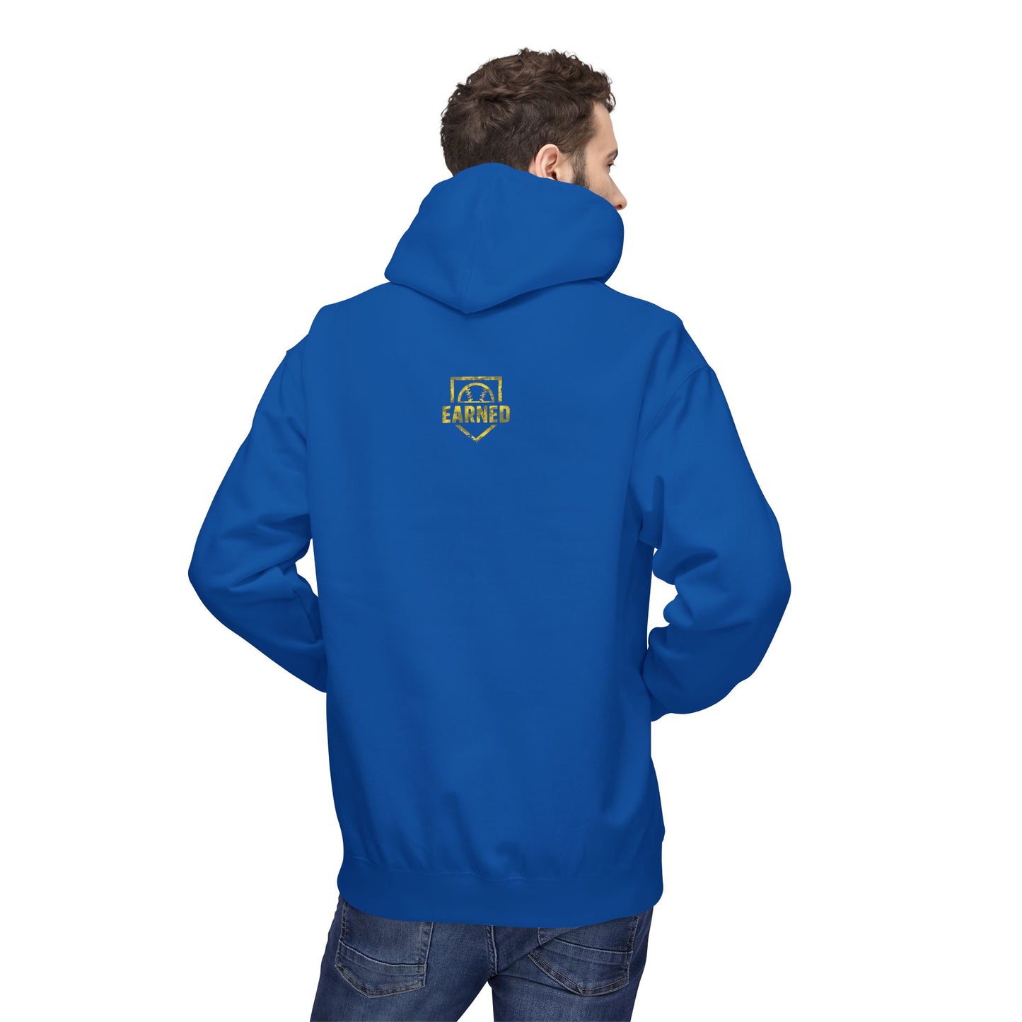 SHOWING UP ADDS UP Adult Hoodie (Yellow Camo Logo)