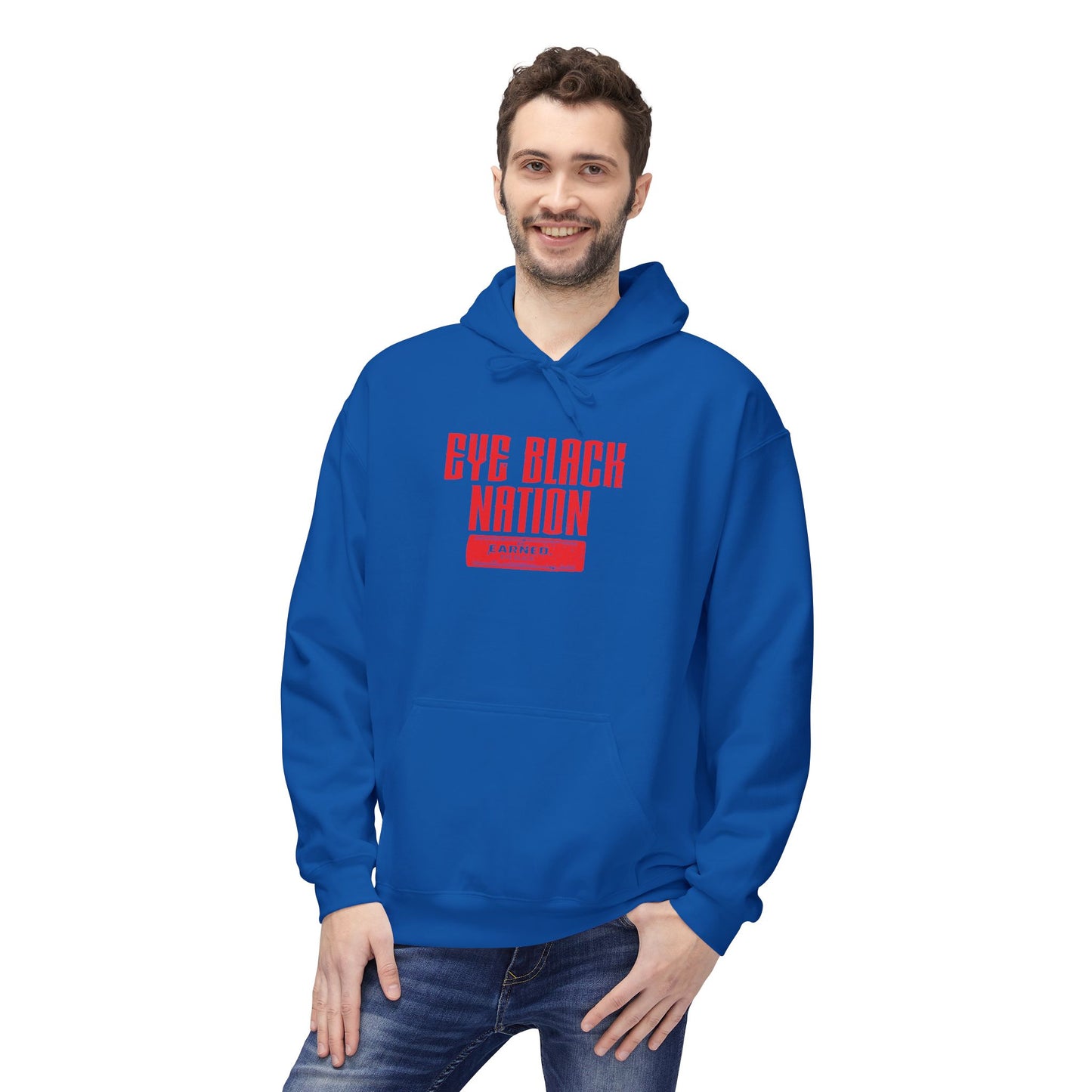 EYE BLACK NATION Adult Hoodie (Red Font)