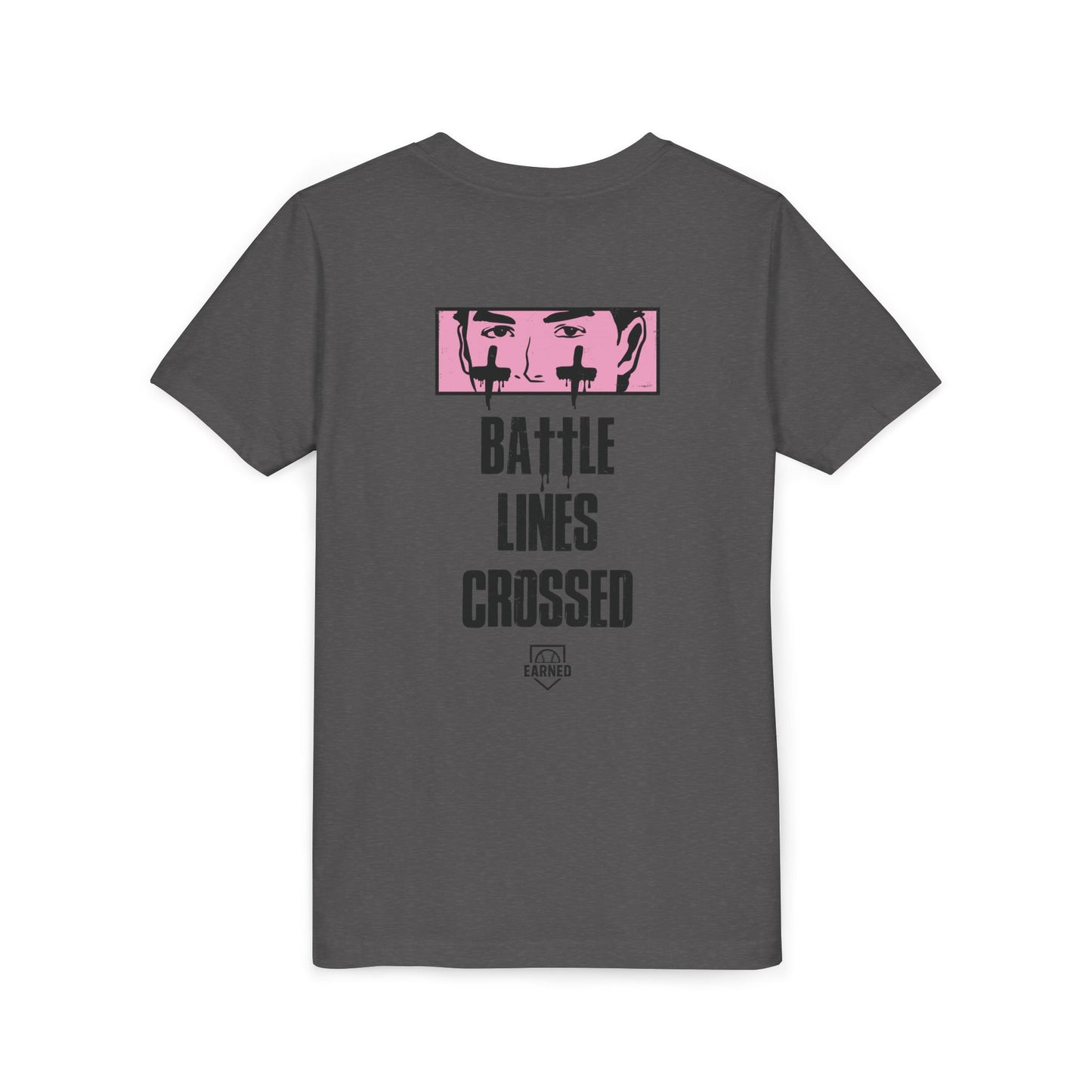 BATTLE LINES CROSSED Youth Tee (Black Font)
