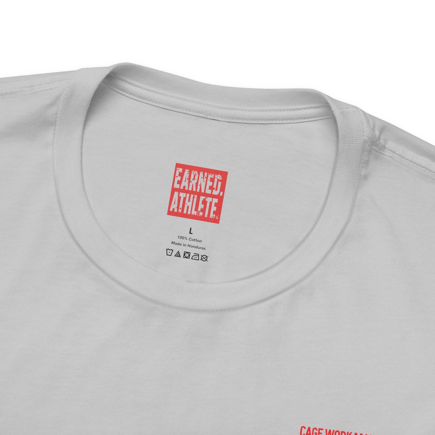 CAGE WORK MAKES GAME WORK Tee (Red Font)