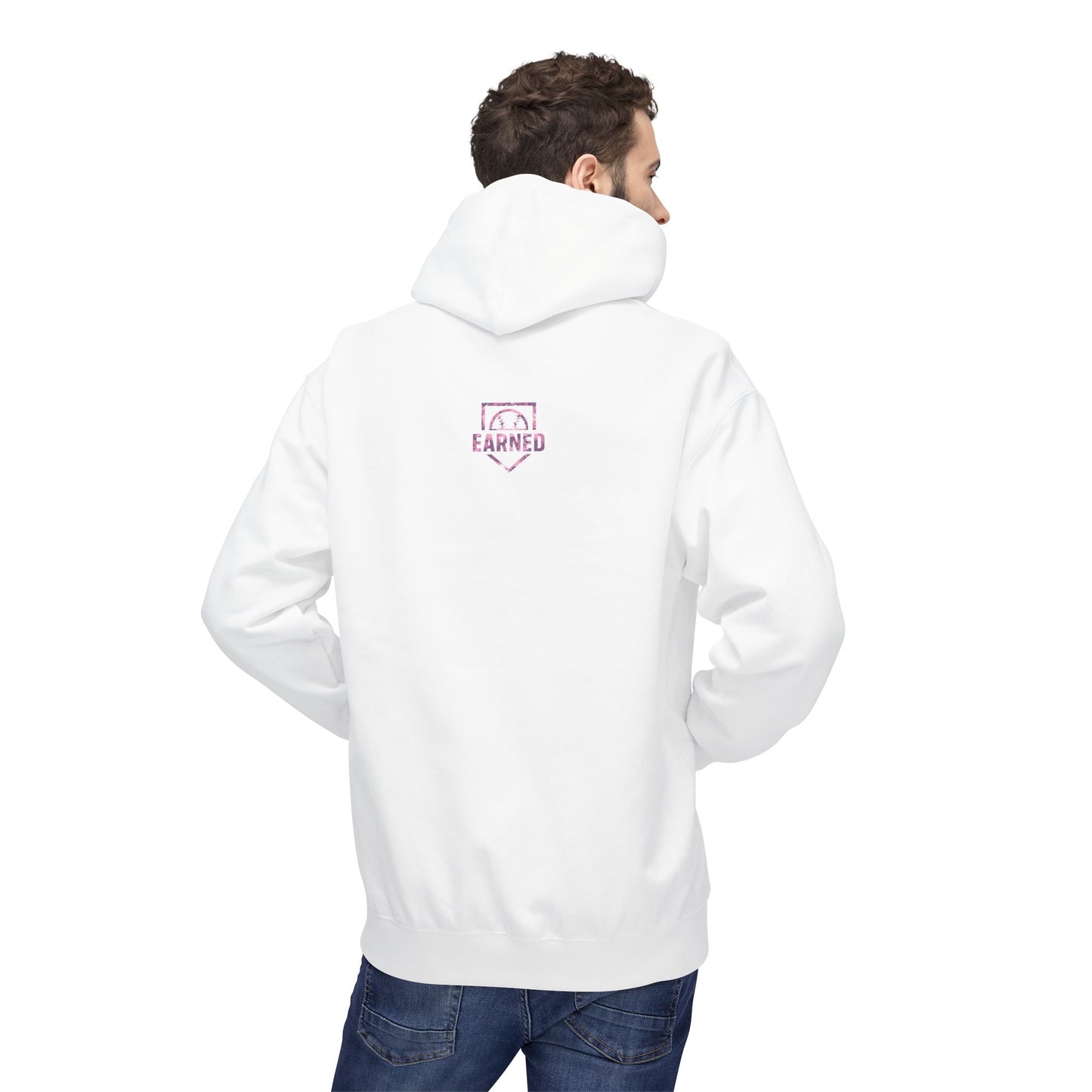 SHOWING UP ADDS UP Adult Hoodie (Pink Camo Logo)