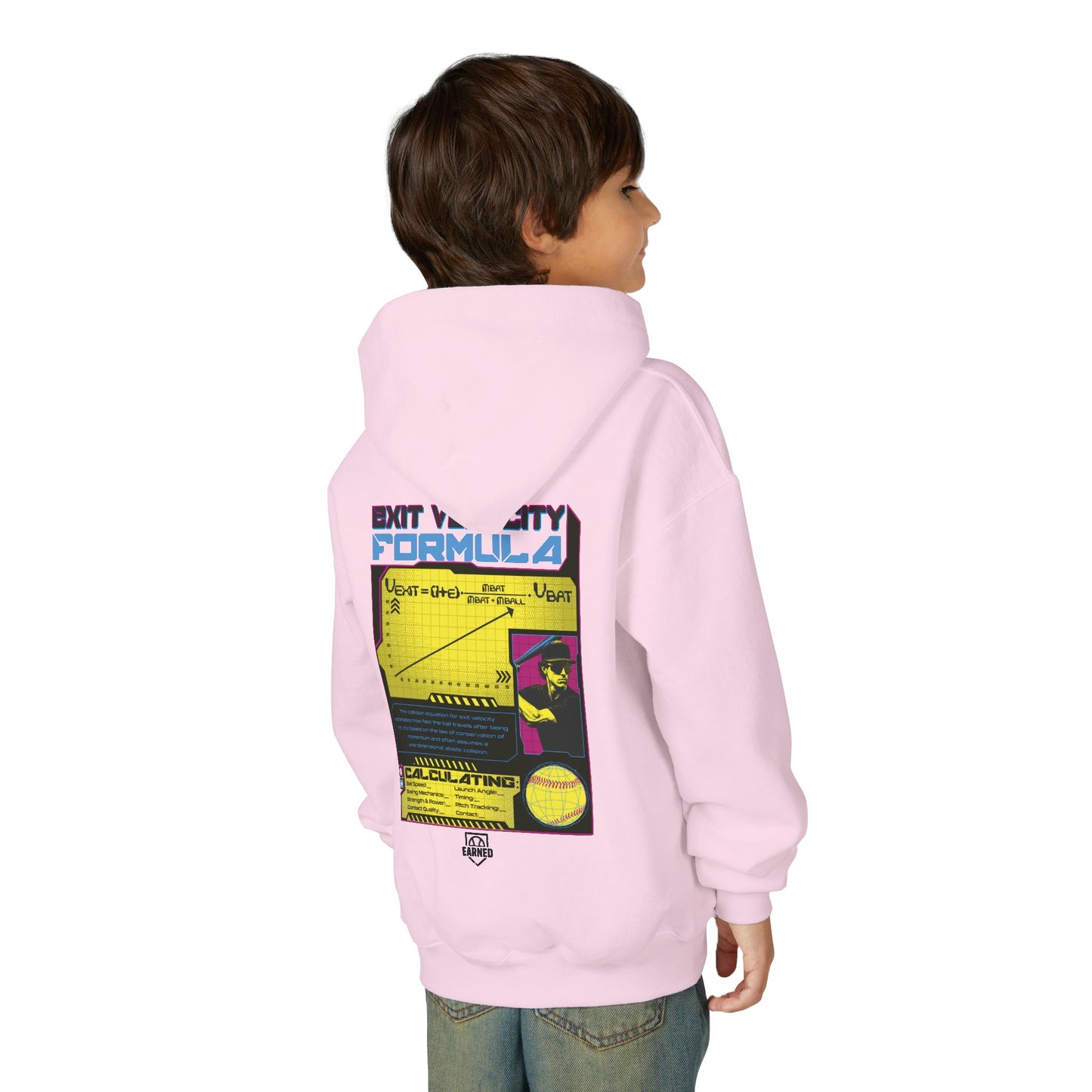 EXIT VELOCITY FORMULA Youth Hoodie - BASEBALL IQ Collection
