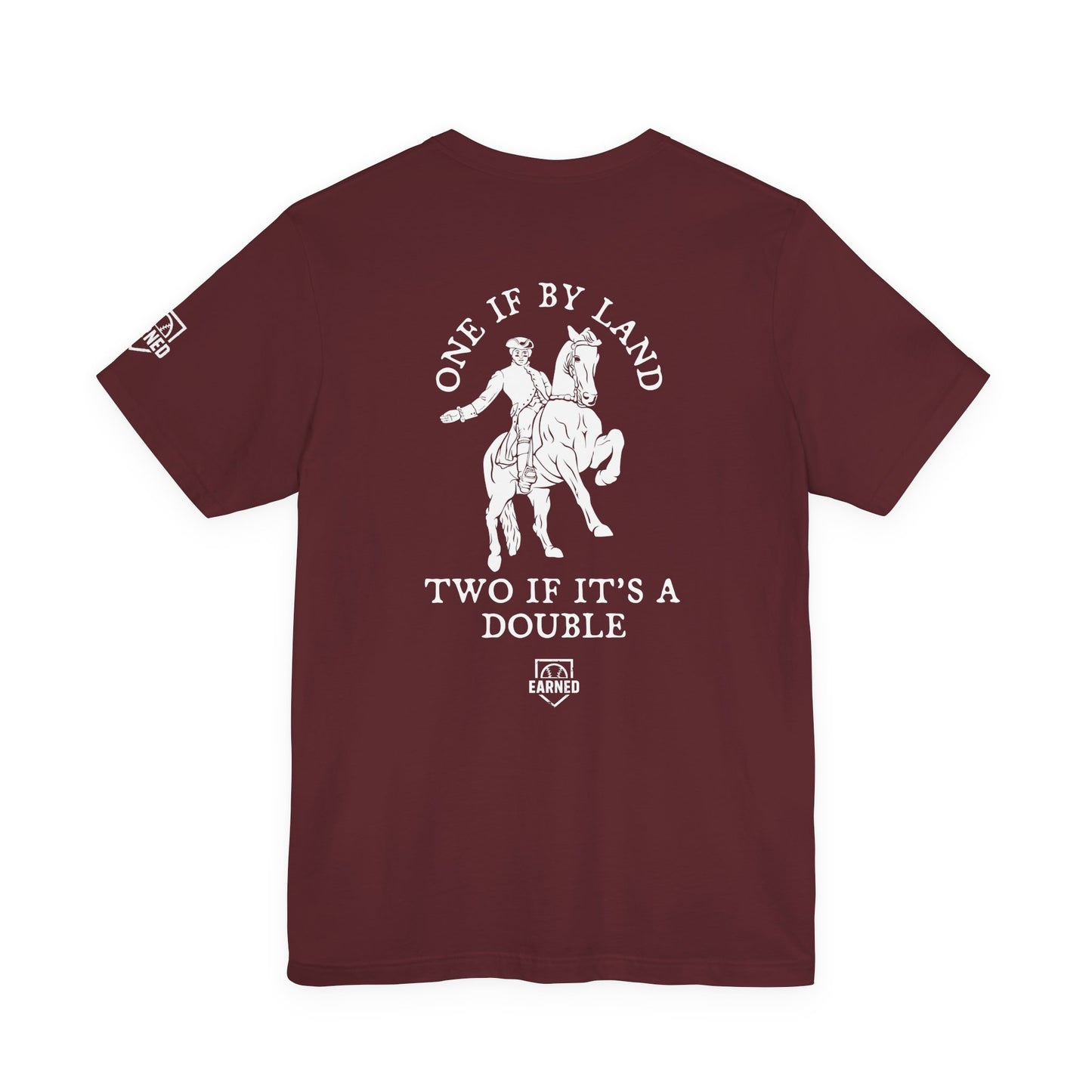 ONE IF BY LAND, TWO IF IT'S A DOUBLE Tee (Paul Revere White)