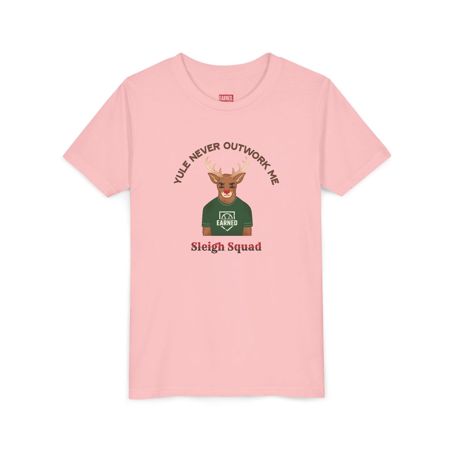 YULE NEVER OUTWORK ME Youth Tee - SLEIGH SQUAD Collection