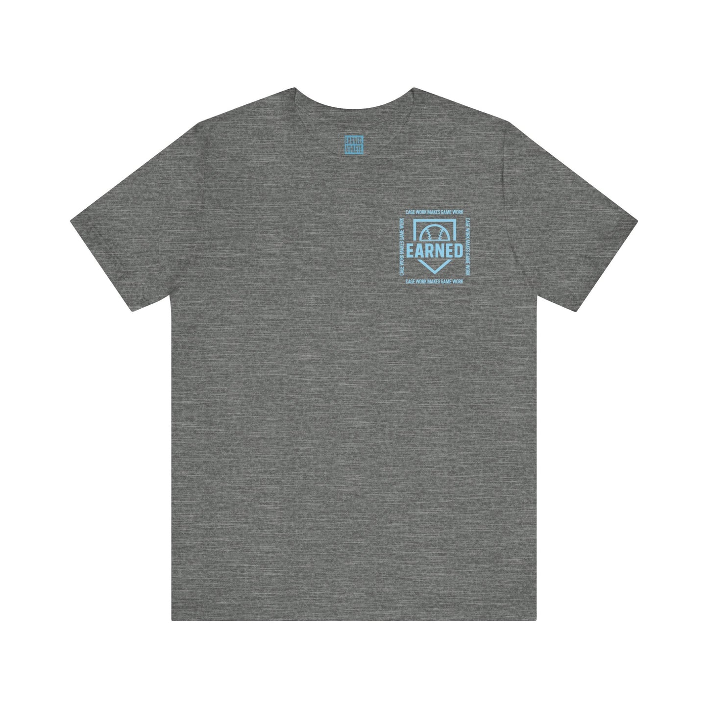 CAGE WORK MAKES GAME WORK Tee (Blue Font)