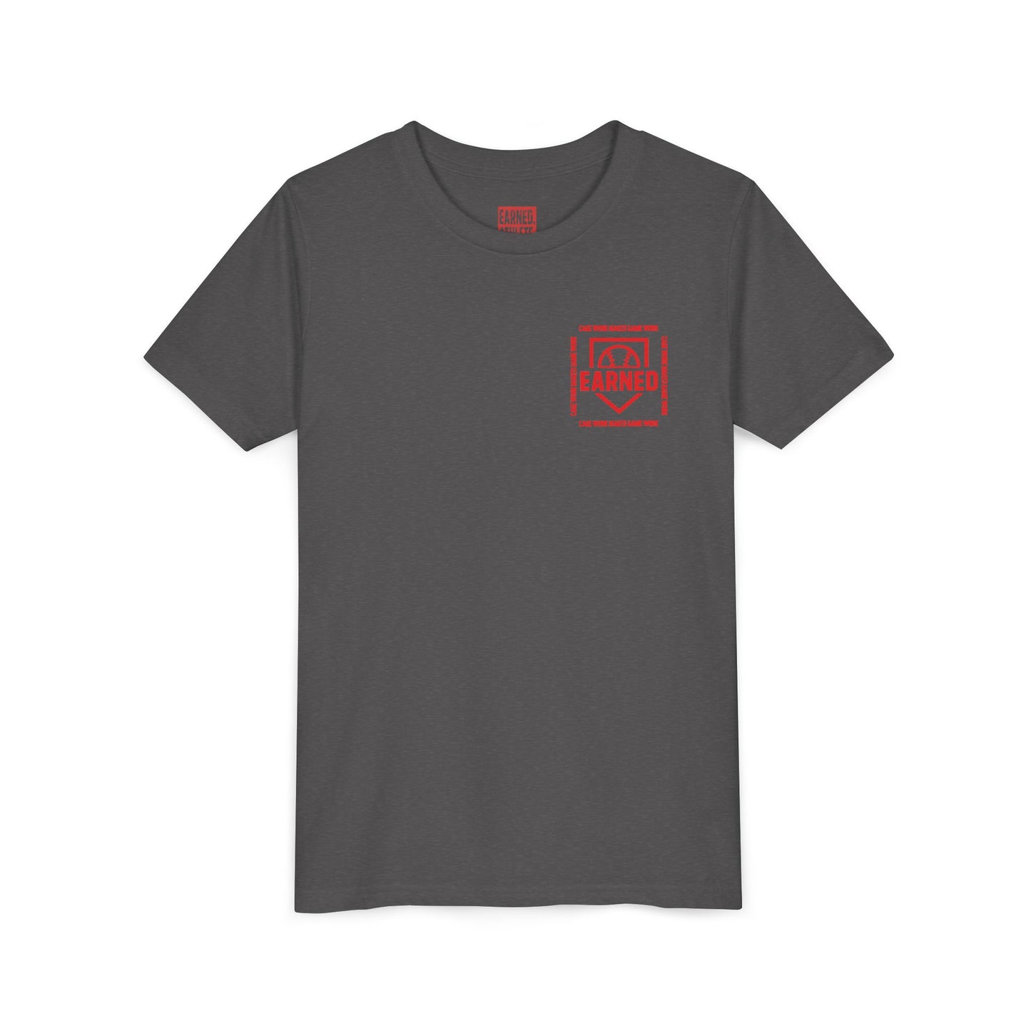 CAGE WORK MAKES GAME WORK Youth Tee (Red Font)