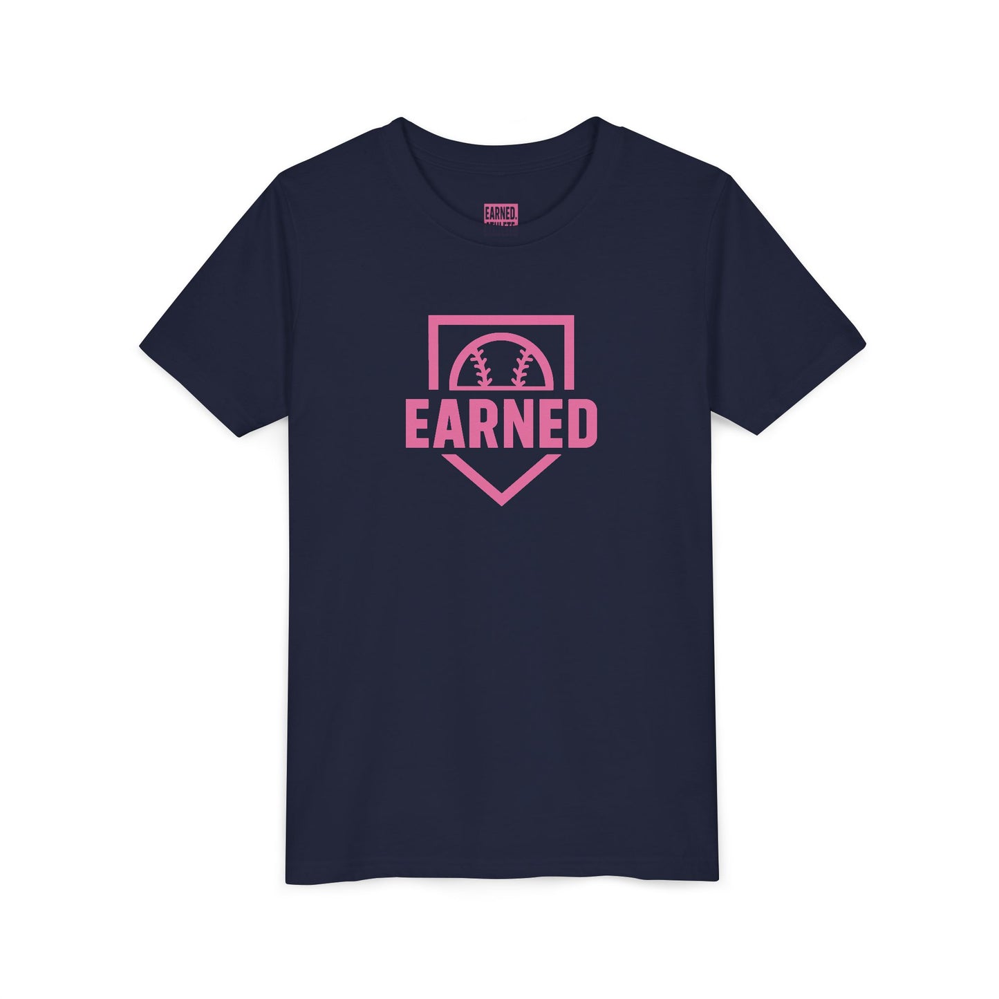 EARNED Logo Youth Tee (Hot Pink)