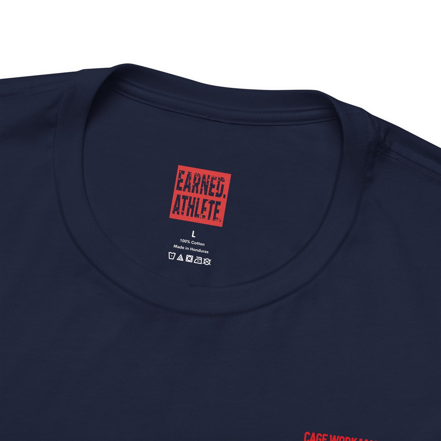 CAGE WORK MAKES GAME WORK Tee (Red Font)