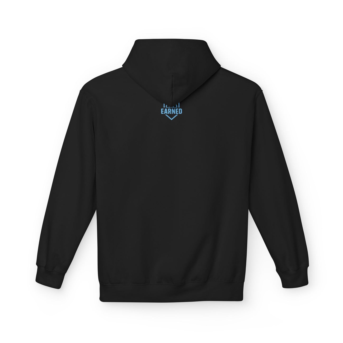 PRACTICE IS THE PROOF Adult Hoodie (Light Blue Font)