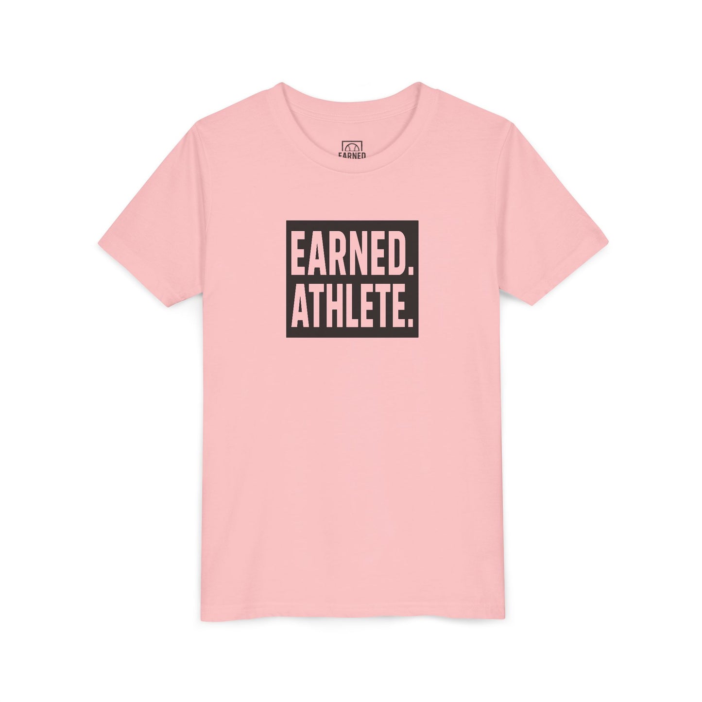 EARNED. ATHLETE. Logo Youth Tee (Black Font)