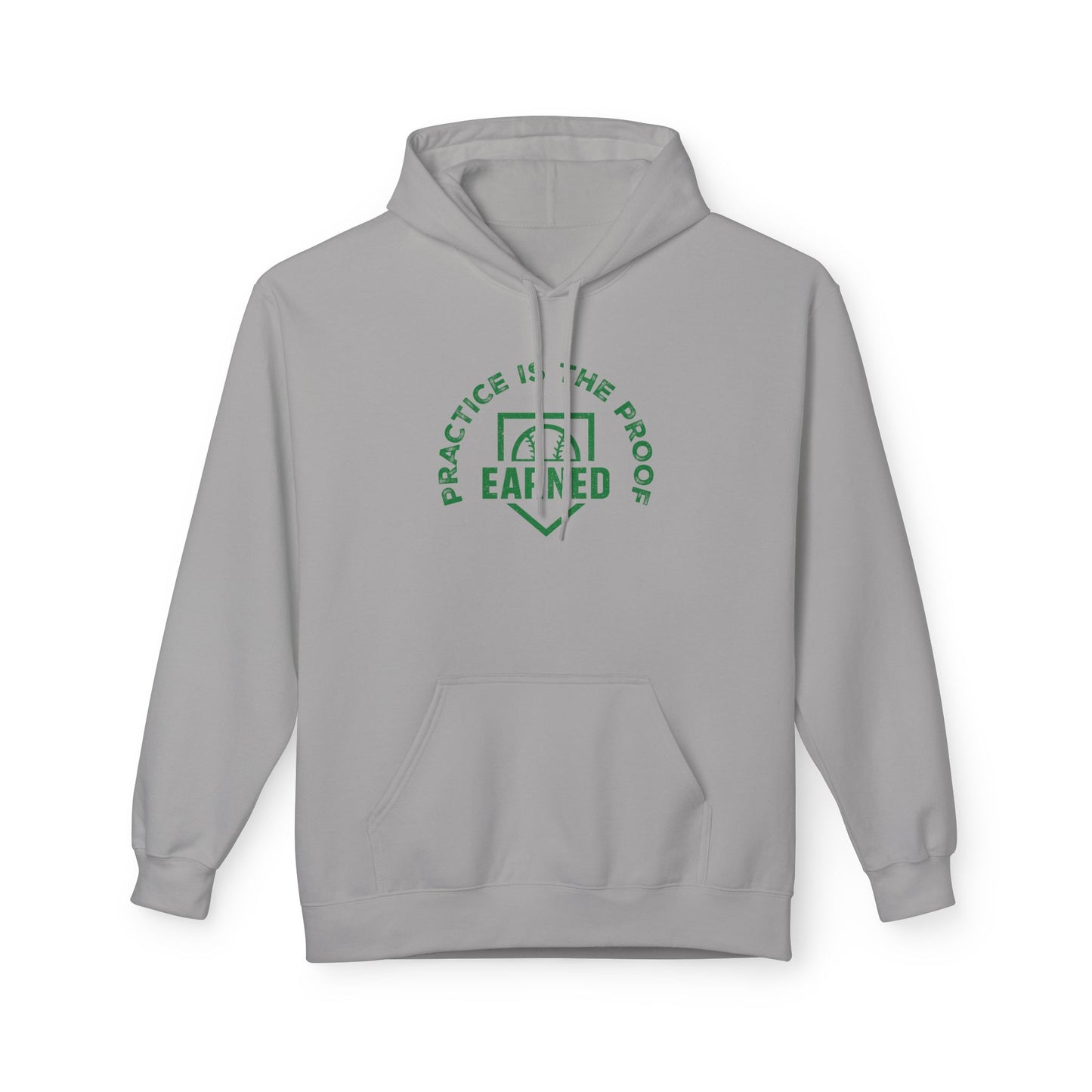 PRACTICE IS THE PROOF Adult Hoodie (Green Logo)