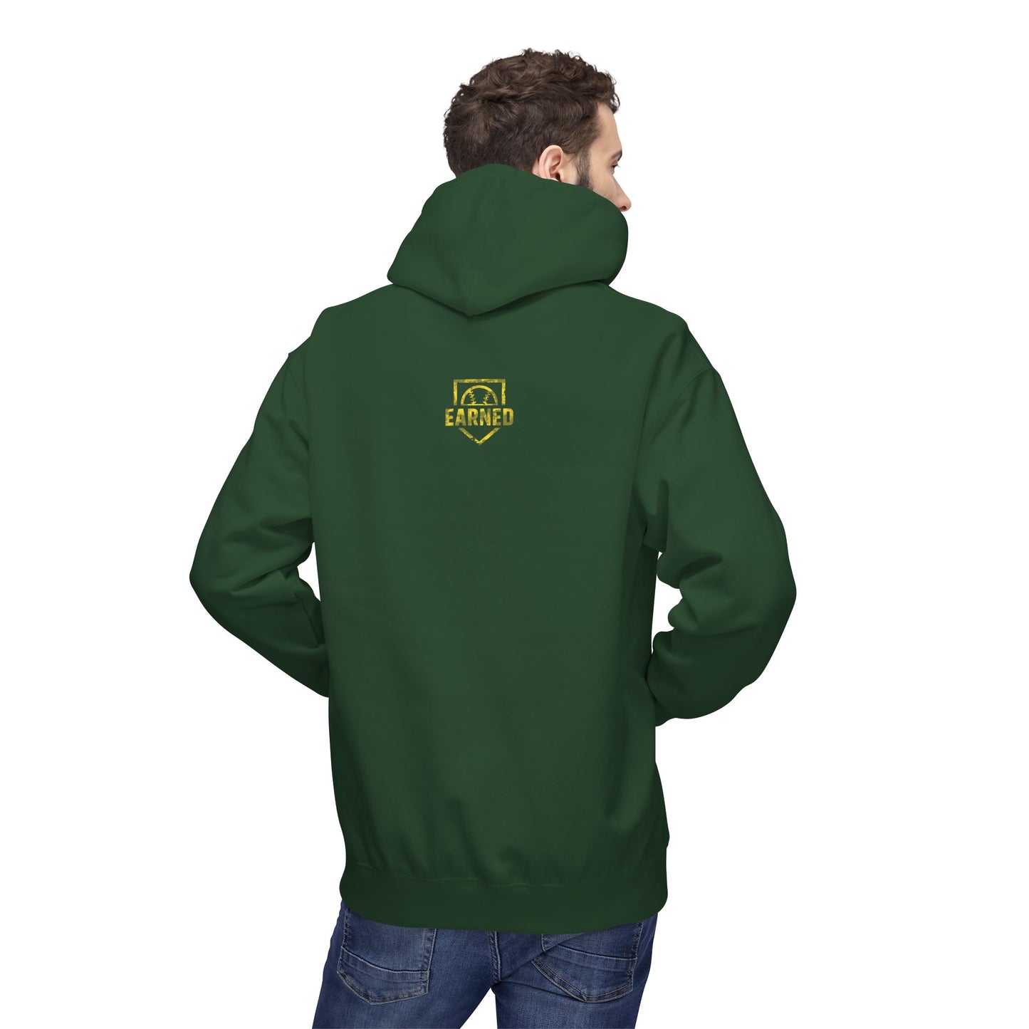 SHOWING UP ADDS UP Adult Hoodie (Yellow Camo Logo)
