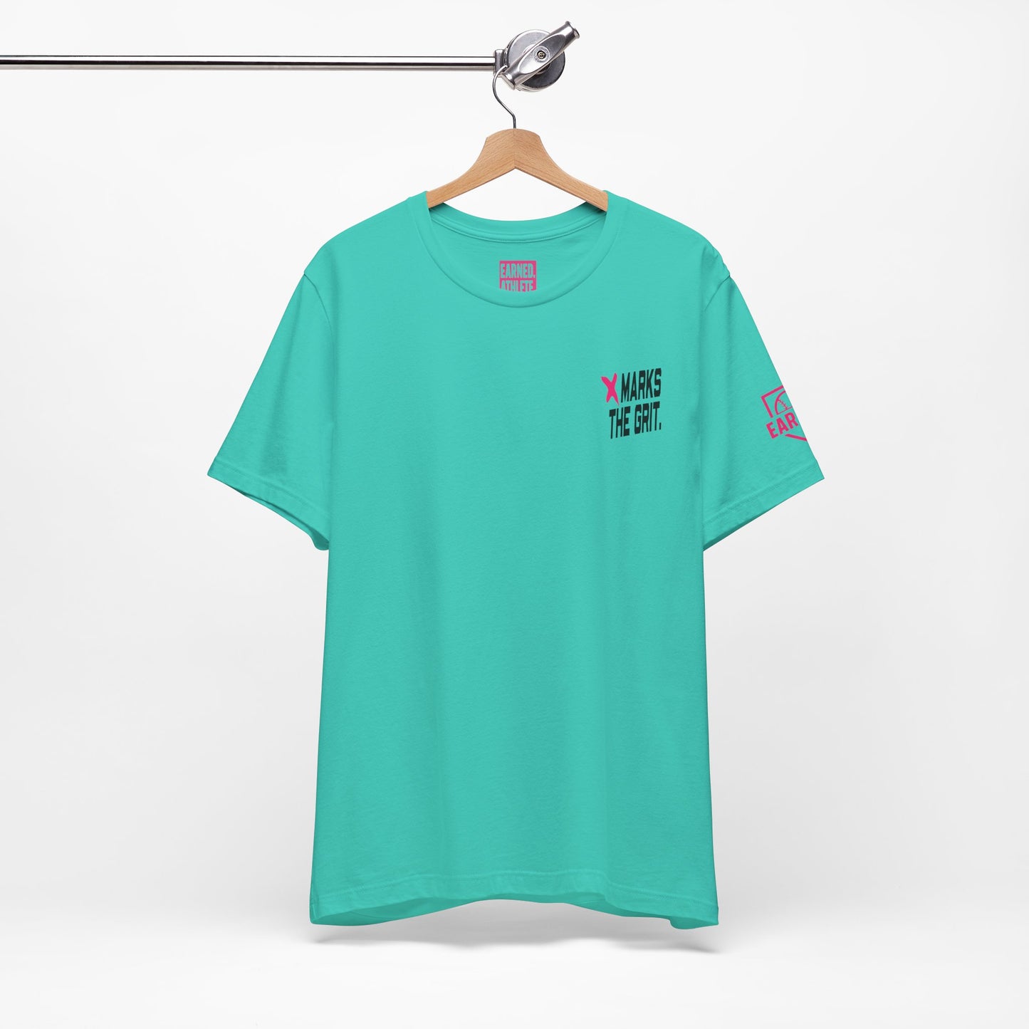 X MARKS THE GRIT Tee (Pink X, Black Font)