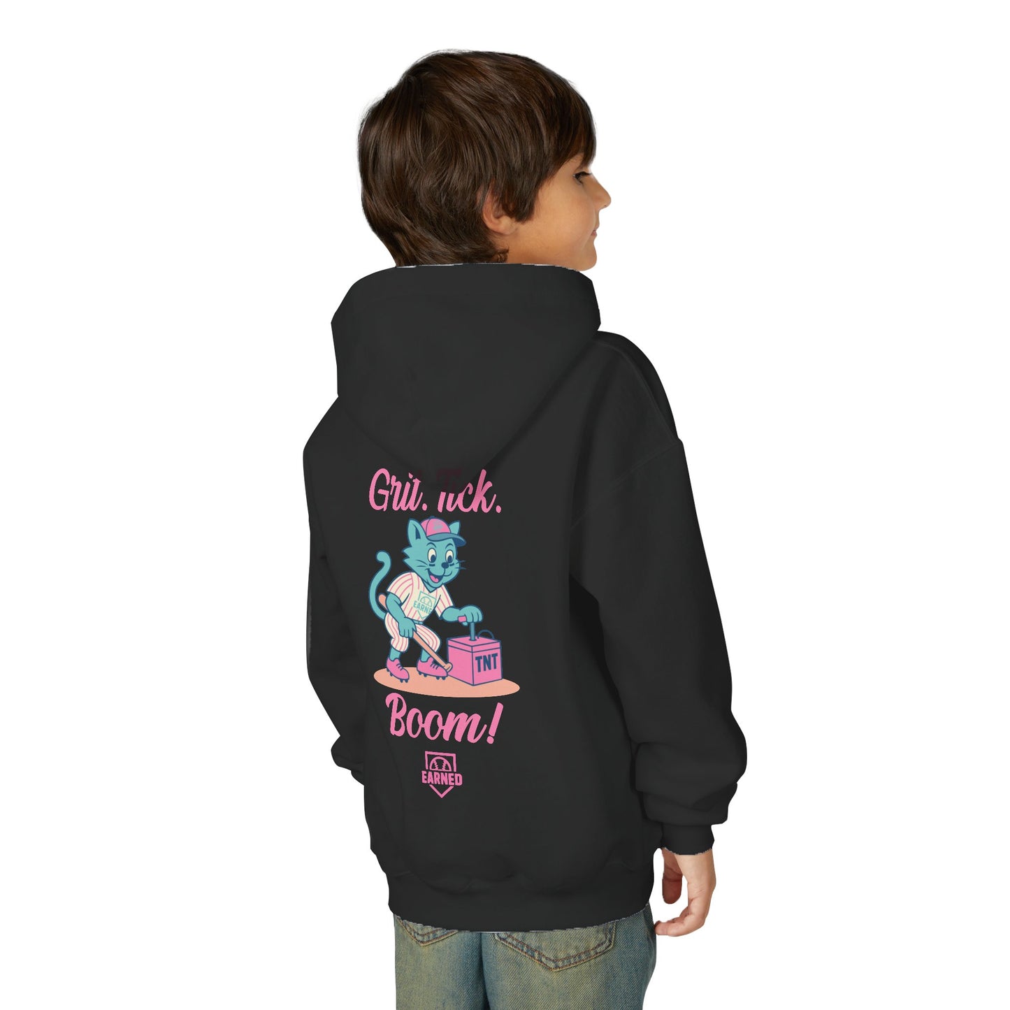 GRIT. TICK. BOOM. Youth Hoodie - TOMFOOLERY Collection