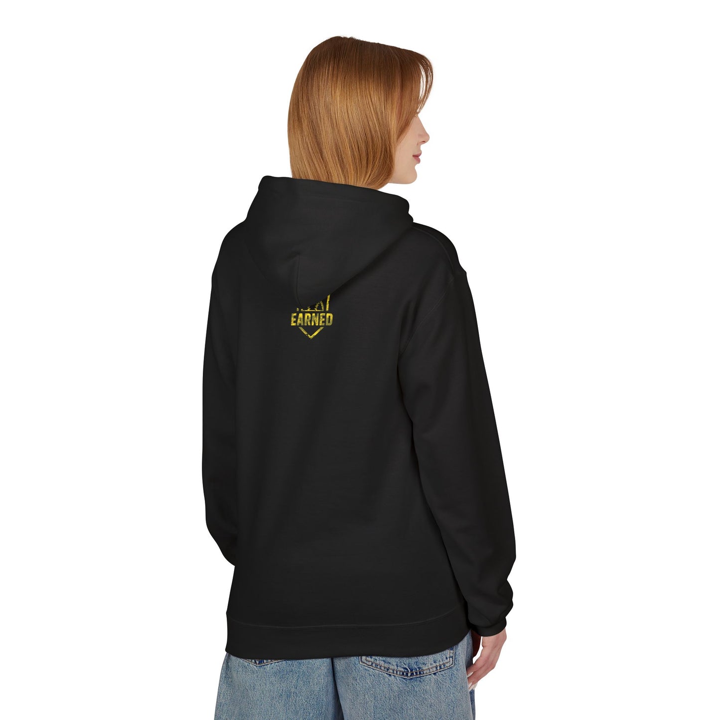 SHOWING UP ADDS UP Adult Hoodie (Yellow Camo Logo)