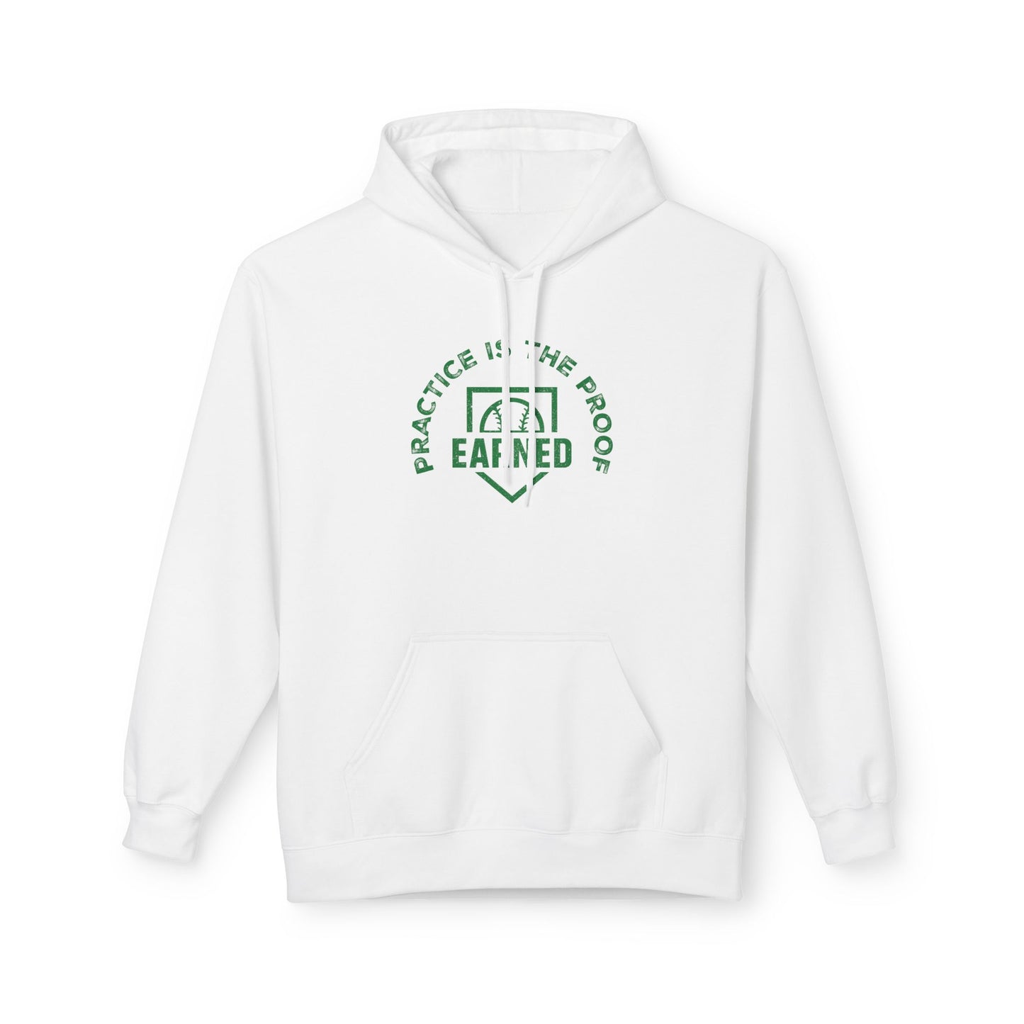 PRACTICE IS THE PROOF Adult Hoodie (Green Logo)