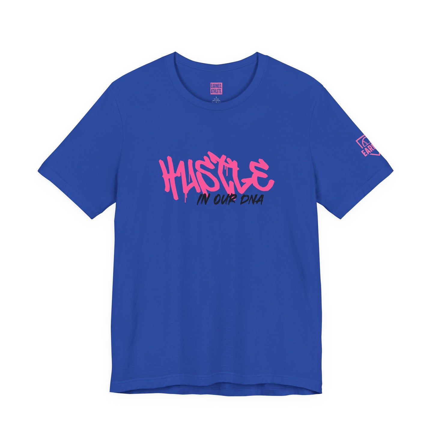 HUSTLE IN OUR DNA Tee (Pink Font)
