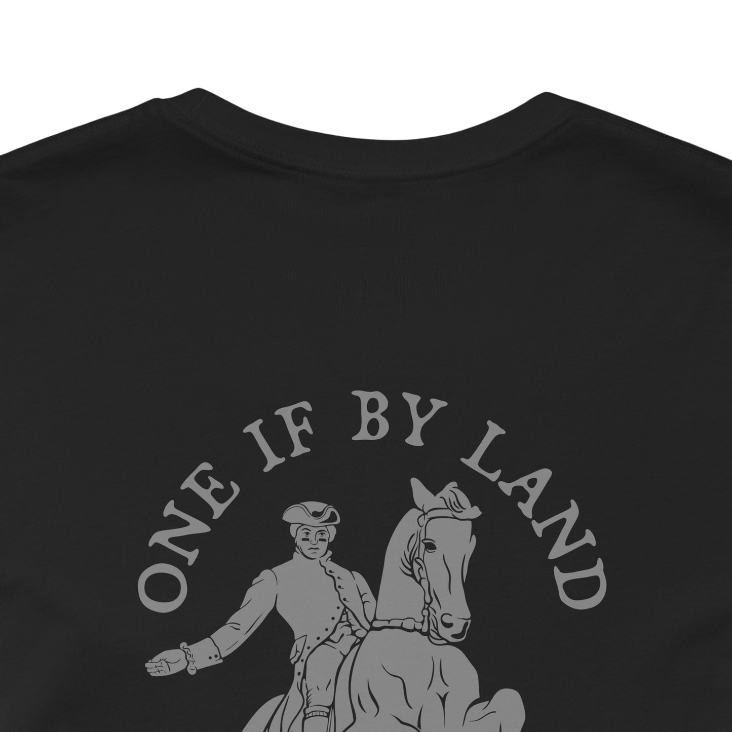 ONE IF BY LAND, TWO IF IT'S A DOUBLE Tee (Gray Font)