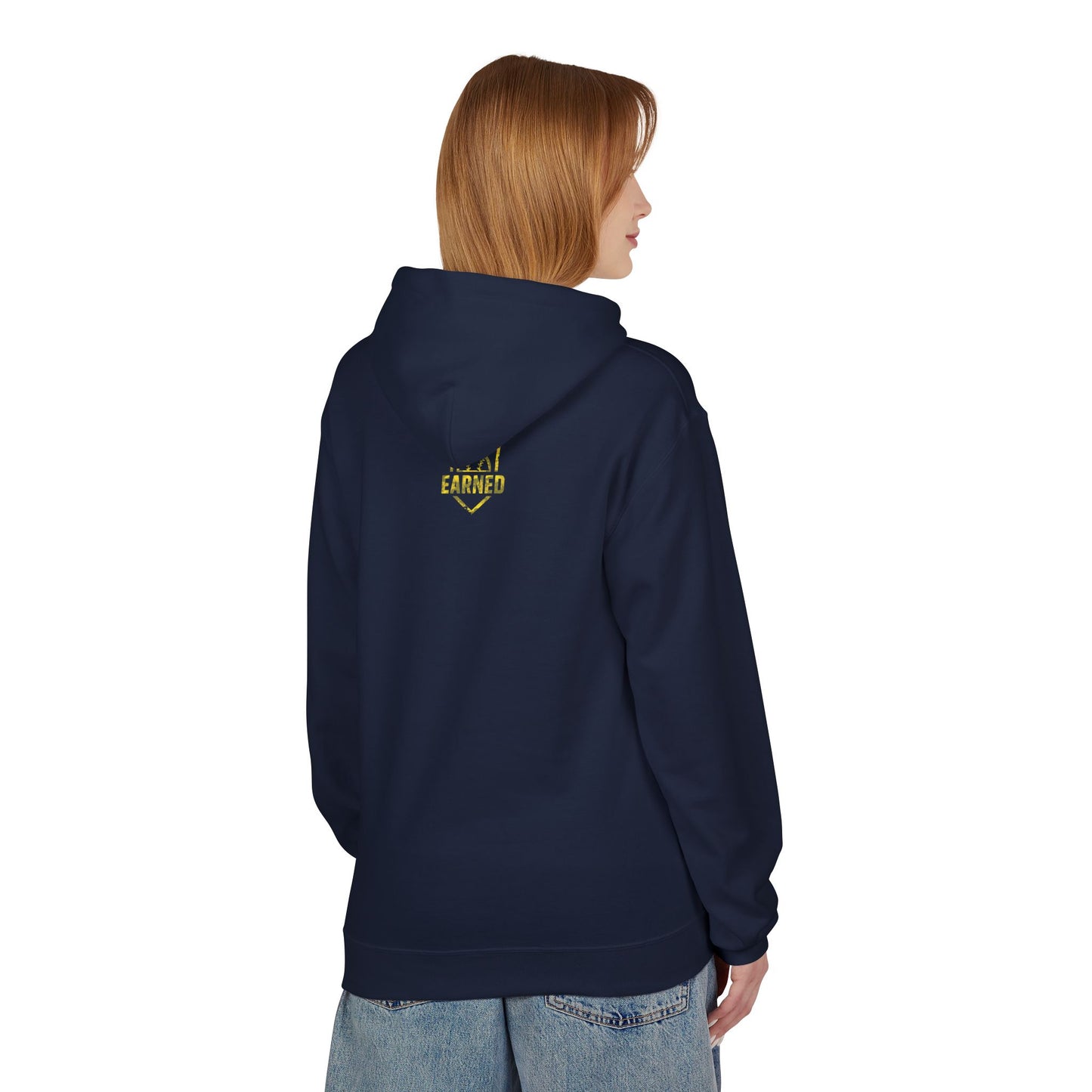 SHOWING UP ADDS UP Adult Hoodie (Yellow Camo Logo)
