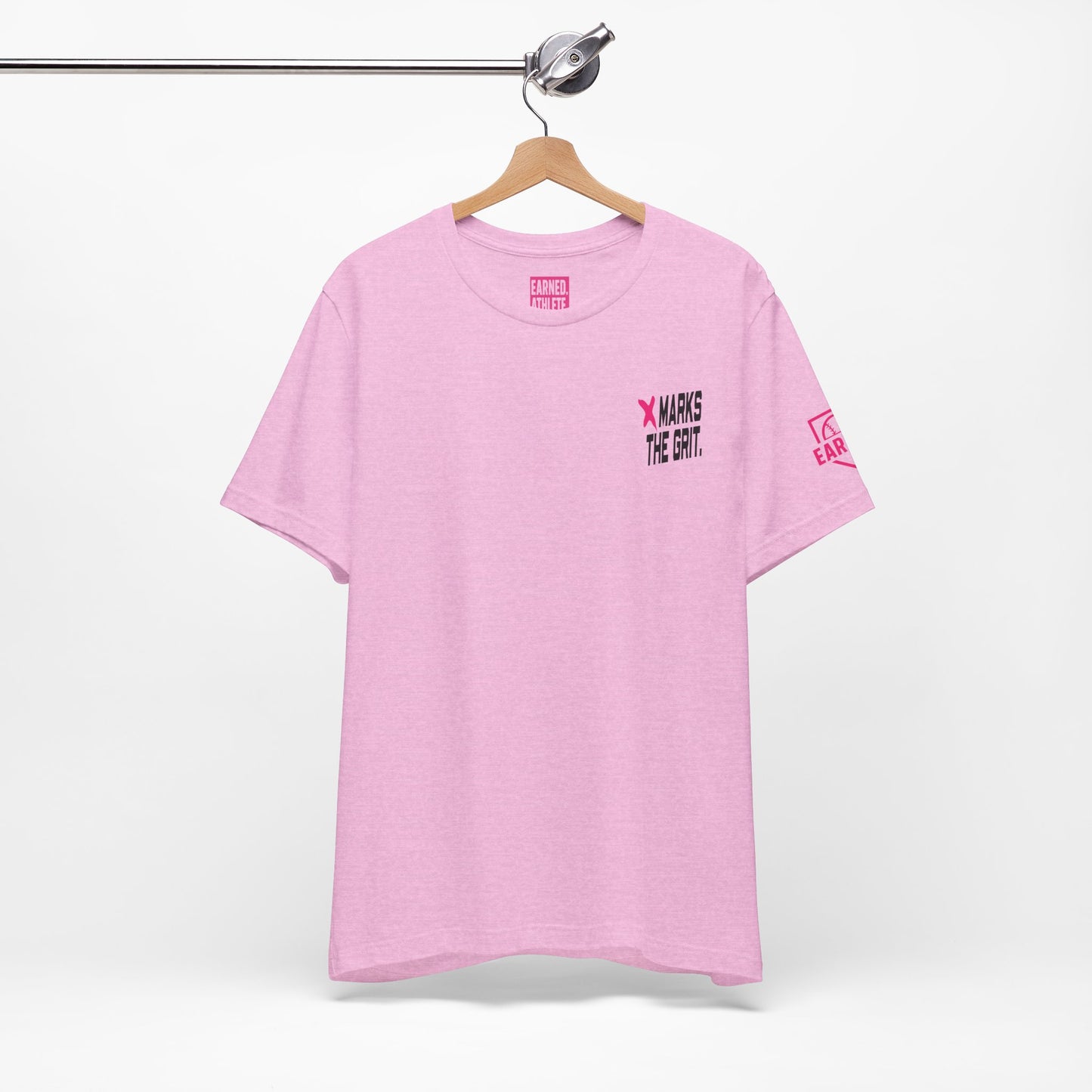 X MARKS THE GRIT Tee (Pink X, Black Font)