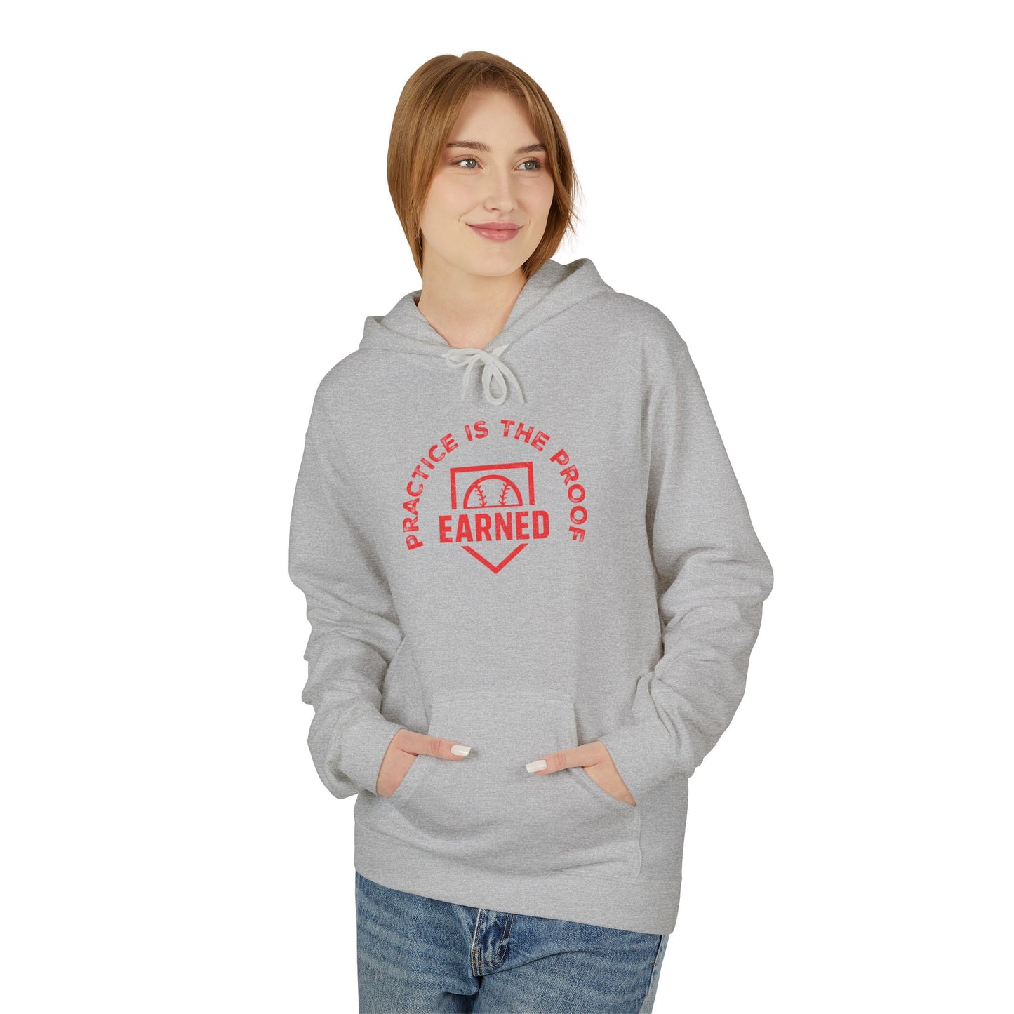 PRACTICE IS THE PROOF Hoodie (Red Font)