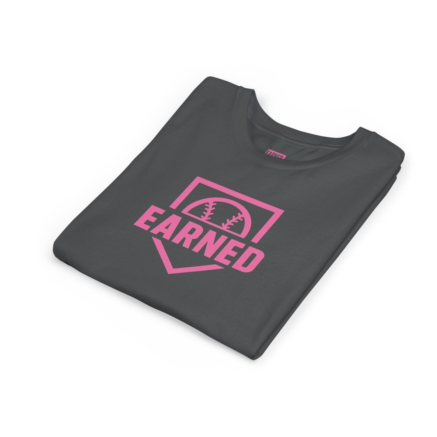 EARNED Logo Youth Tee (Hot Pink)