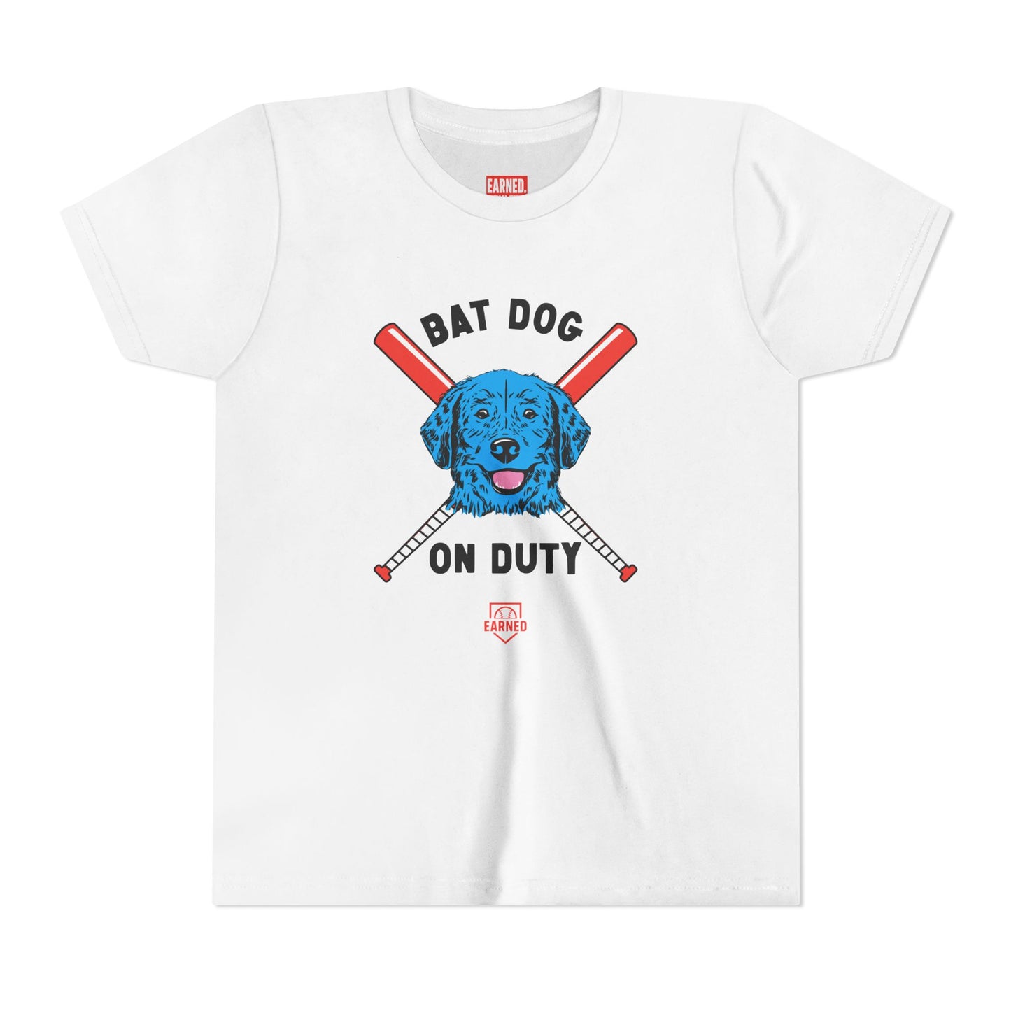 BAT DOG ON DUTY Youth Tee (Red, White and Woof) - BARK PARK Collection