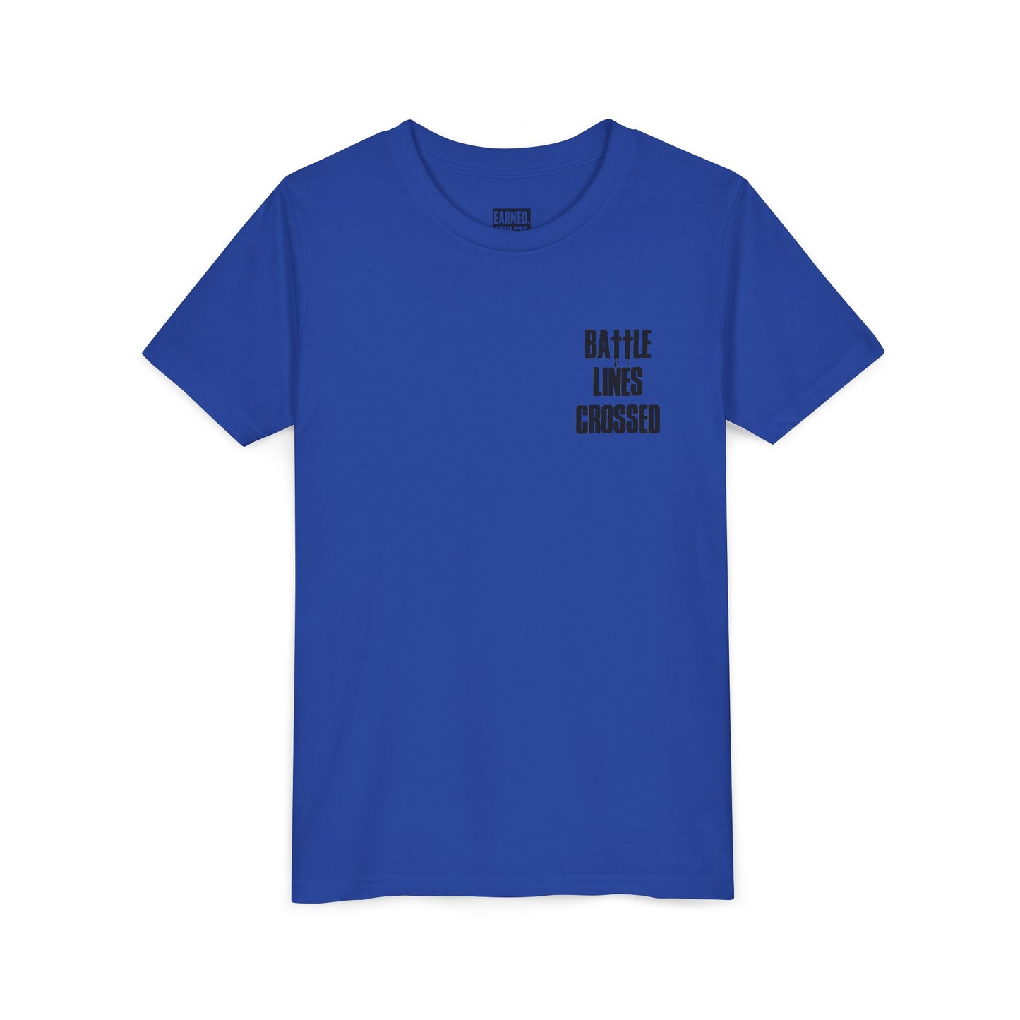 BATTLE LINES CROSSED Youth Tee (Black Font)
