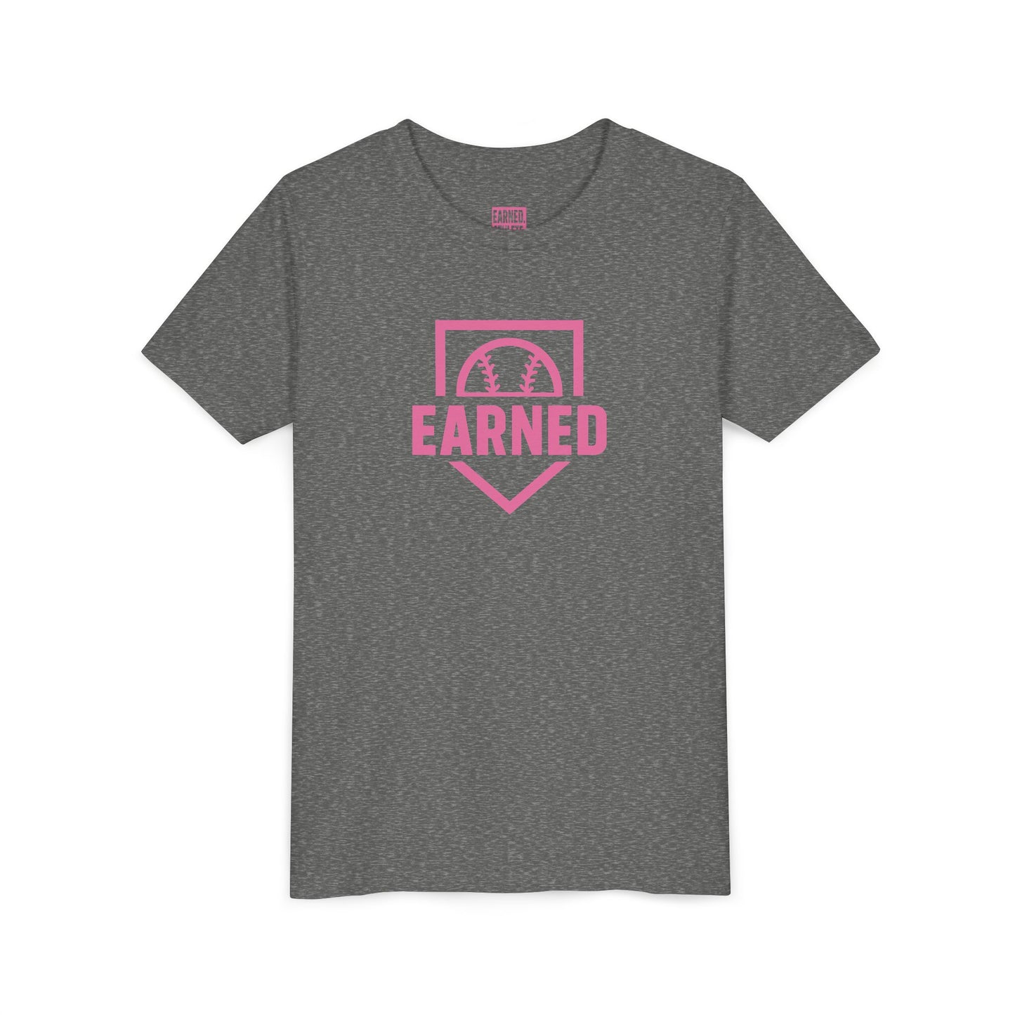 EARNED Logo Youth Tee (Hot Pink)