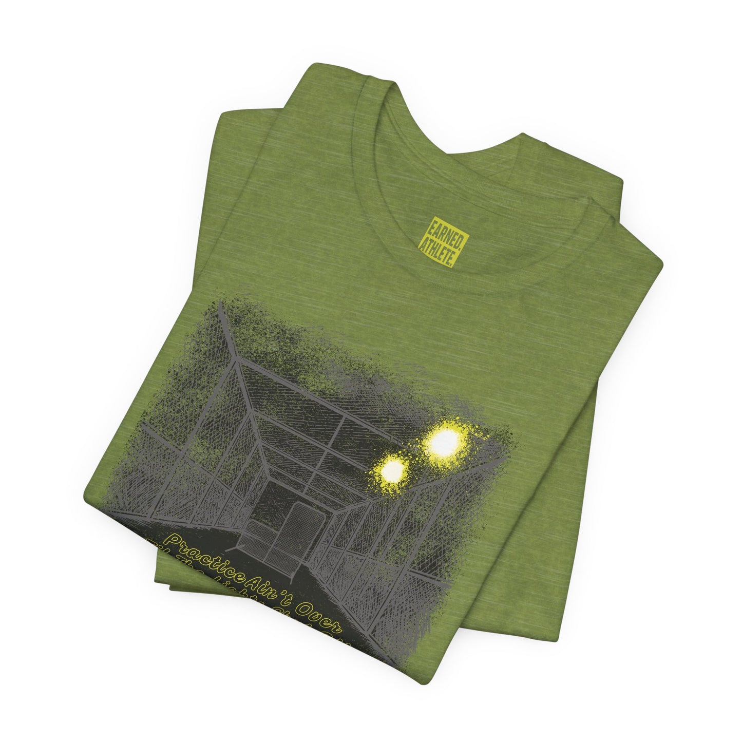 PRACTICE AIN'T OVER TILL THE LIGHTS SHUT OFF Tee (Dark)