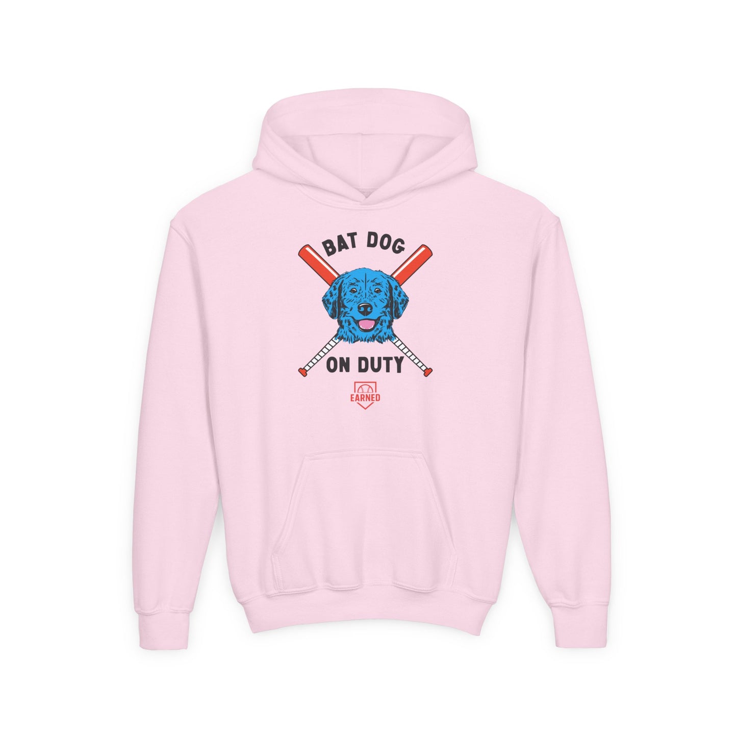 BAT DOG ON DUTY Youth Hoodie (Red, White and Woof) - BARK PARK Collection