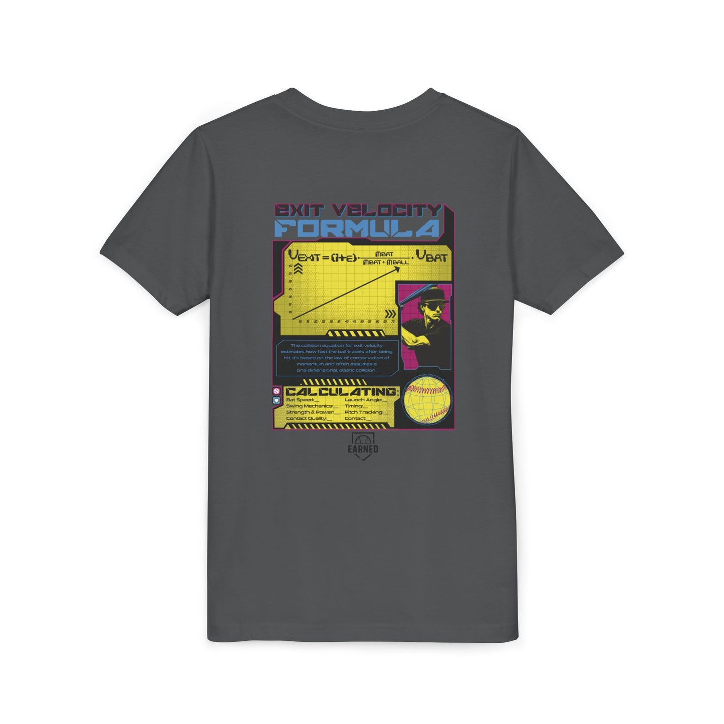 EXIT VELOCITY FORMULA Youth Tee - BASEBALL IQ Collection