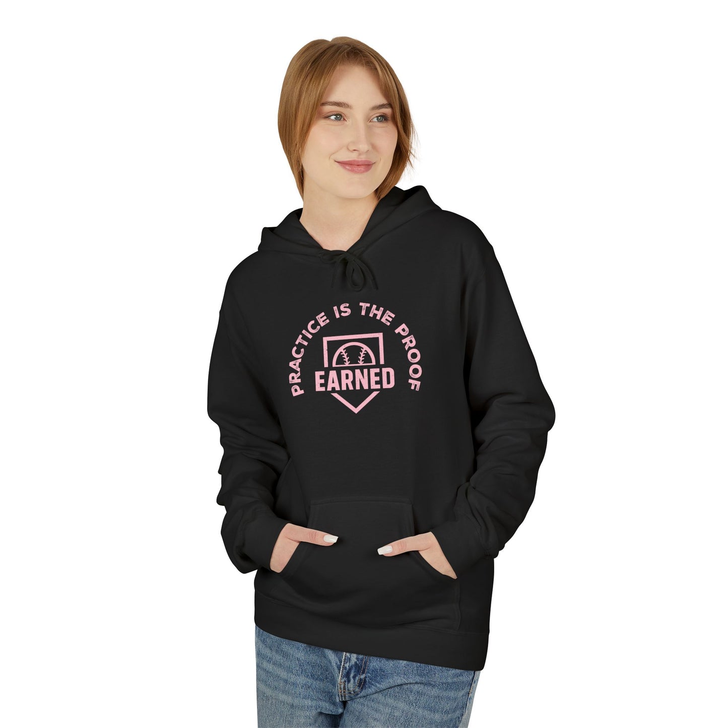 PRACTICE IS THE PROOF Hoodie (Pink Font)