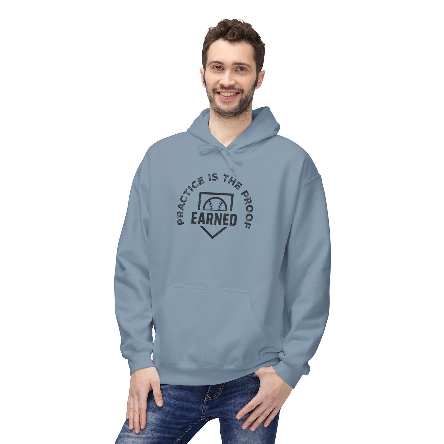 PRACTICE IS THE PROOF Hoodie (Black Font)