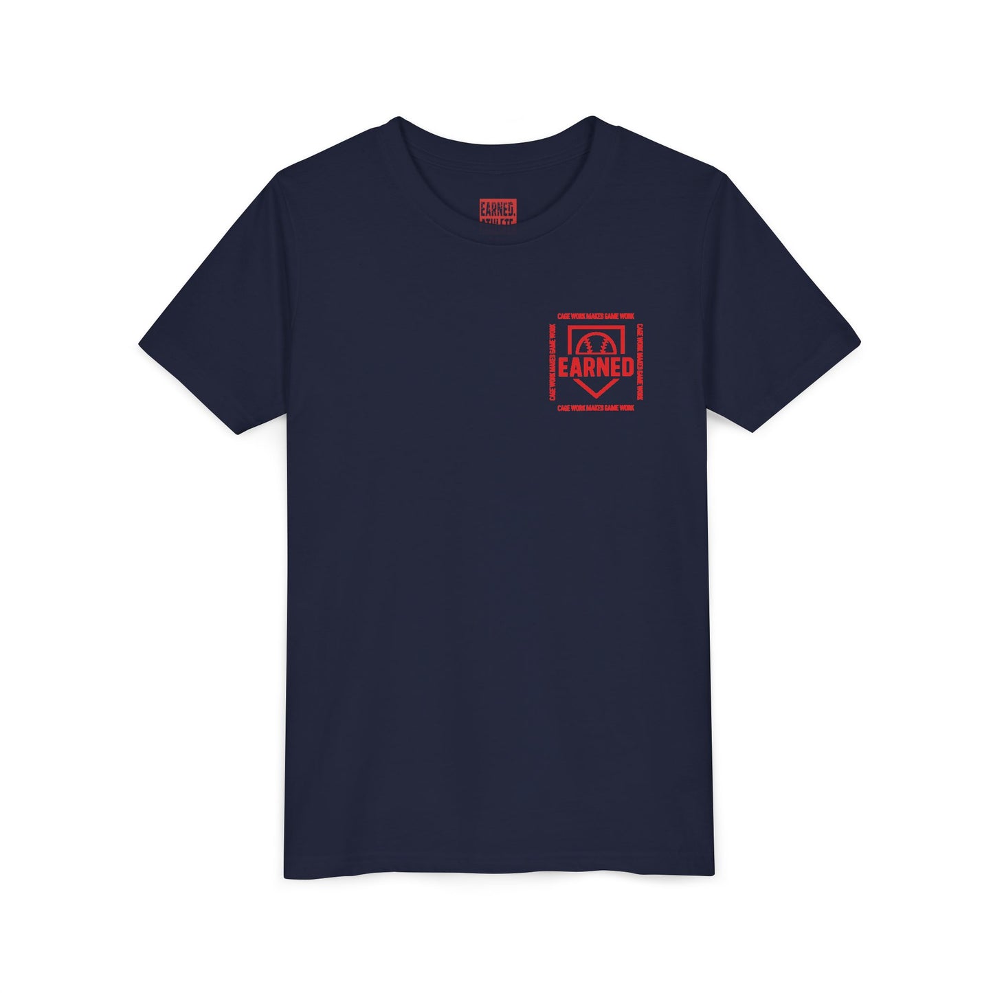 CAGE WORK MAKES GAME WORK Youth Tee (Red Font)