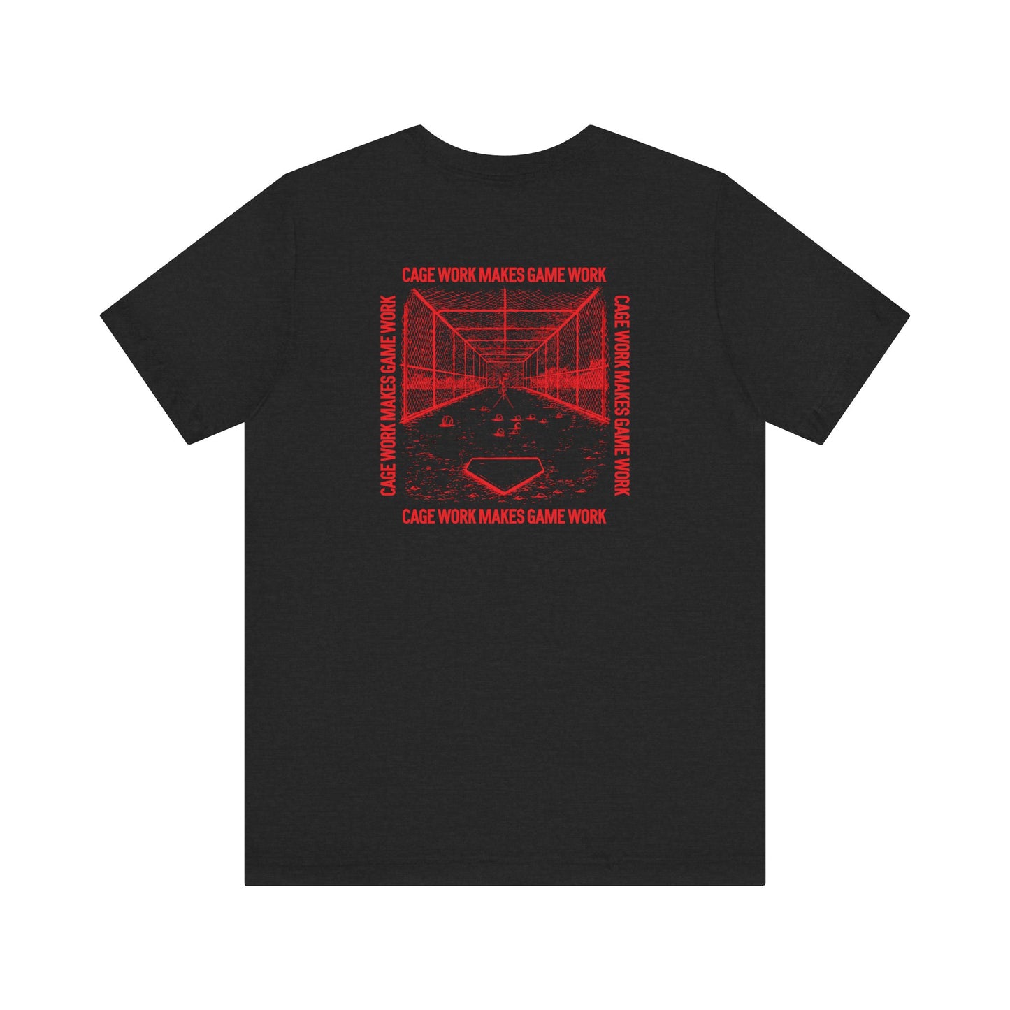 CAGE WORK MAKES GAME WORK Tee (Red Font)