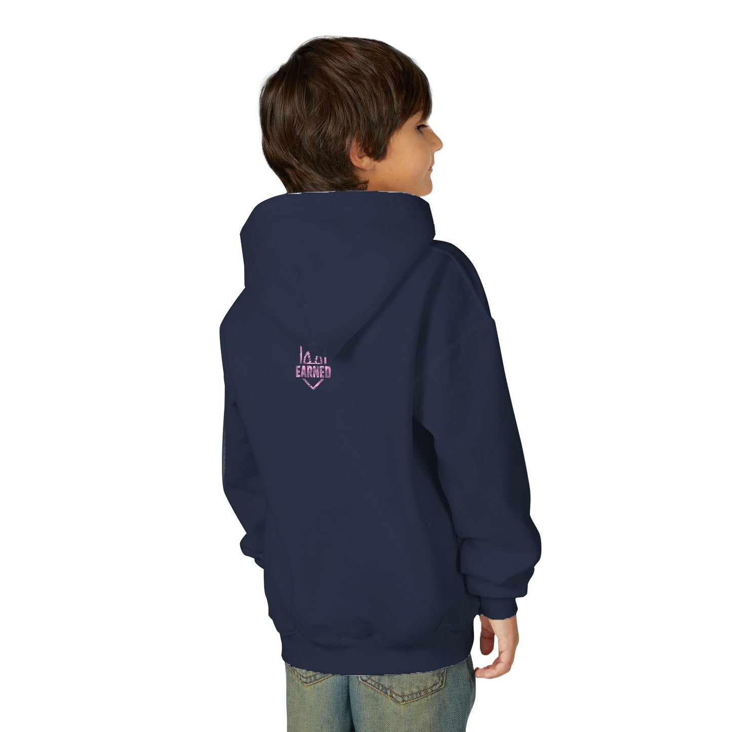 SHOWING UP ADDS UP Youth Hoodie (Pink Camo Logo)