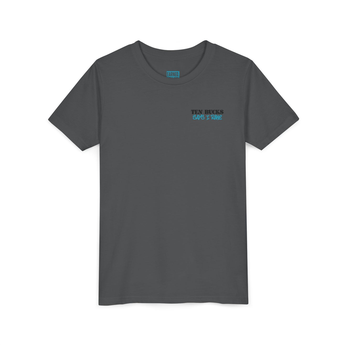 TEN BUCKS SAYS I RAKE Youth Tee (Blue Logo)